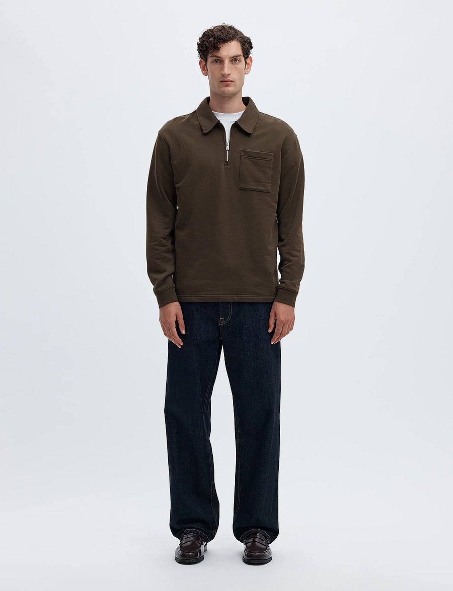 Selected - SLMSCOTT LS HALF ZIP SWEAT - pullover mit halbem reißverschluss - turkish coffee - 3