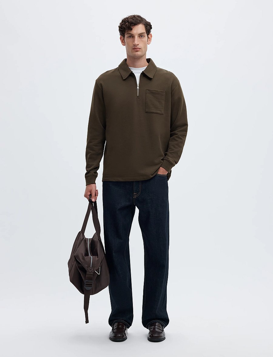 Selected - SLMSCOTT LS HALF ZIP SWEAT - pullover mit halbem reißverschluss - turkish coffee - 5