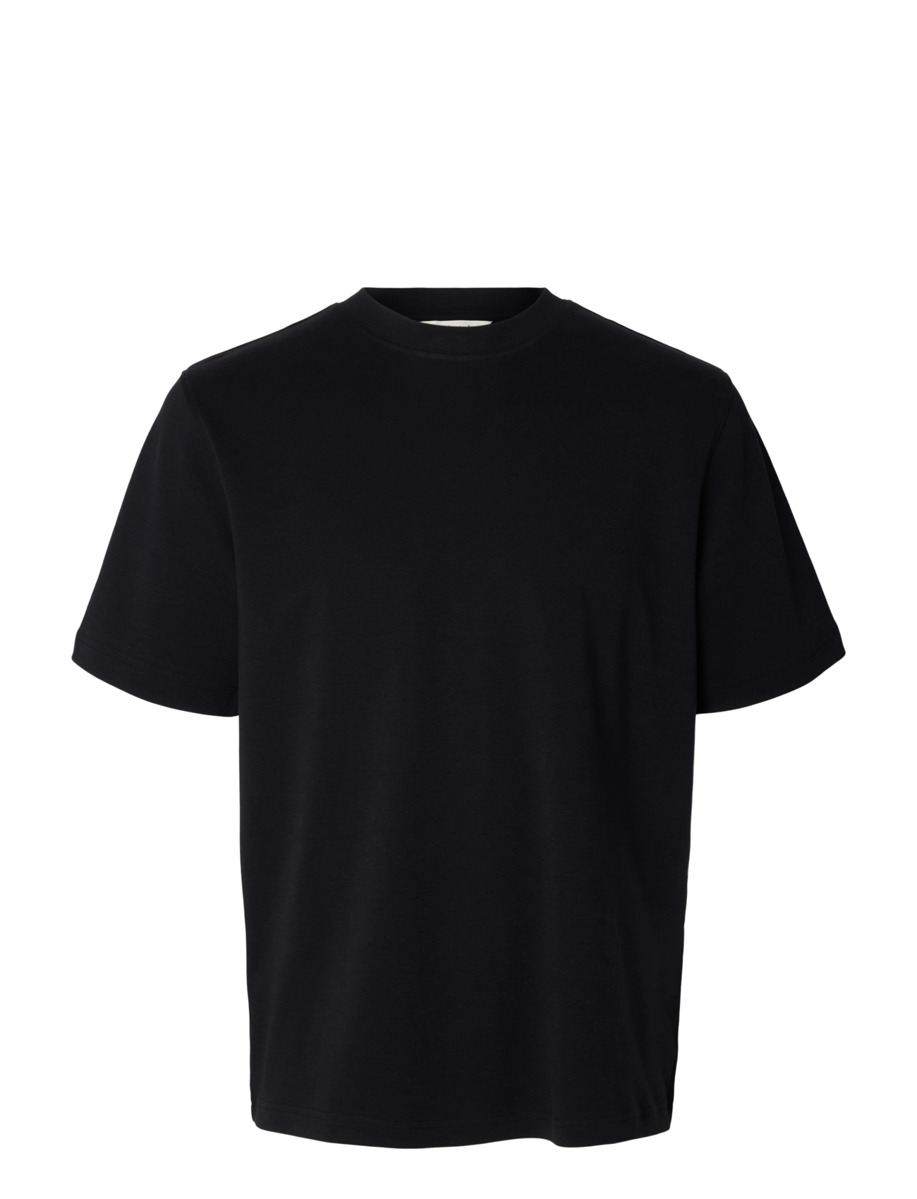 Selected - SLMTAJ MID WGT PEACH SS O-NECK TEE NOOS - black - 1