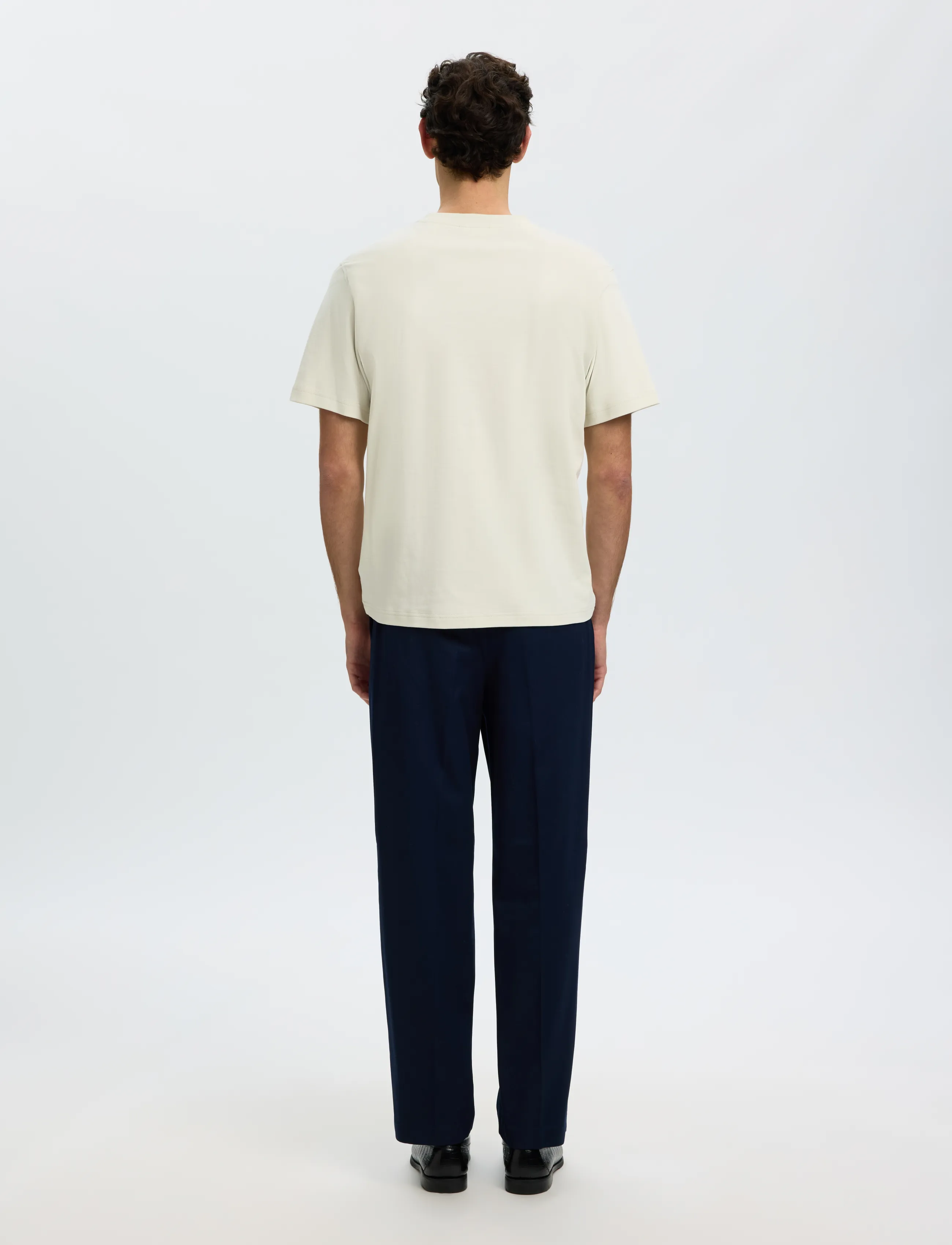Selected - SLMTAJ MID WGT PEACH SS O-NECK TEE NOOS - silver birch - 2