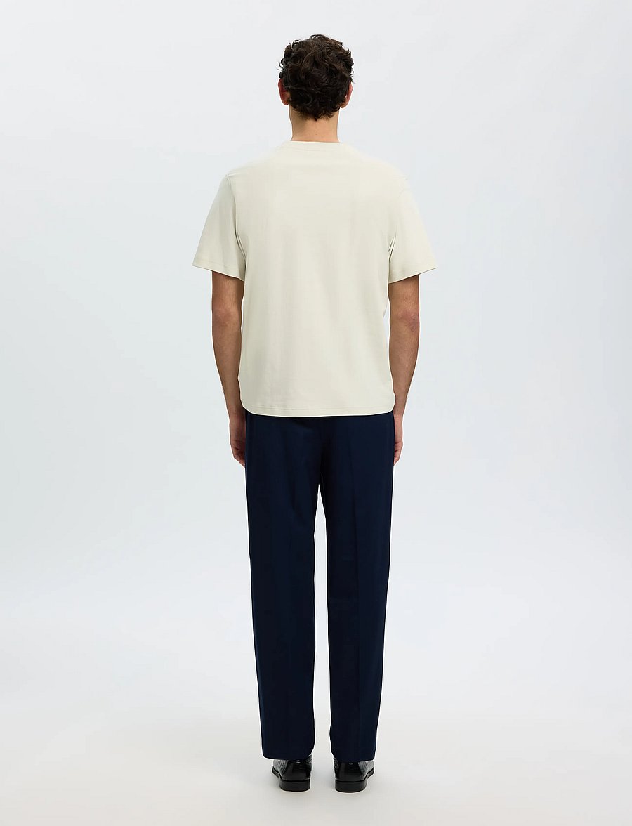 Selected - SLMTAJ MID WGT PEACH SS O-NECK TEE NOOS - kortärmade t-shirts - silver birch - 2
