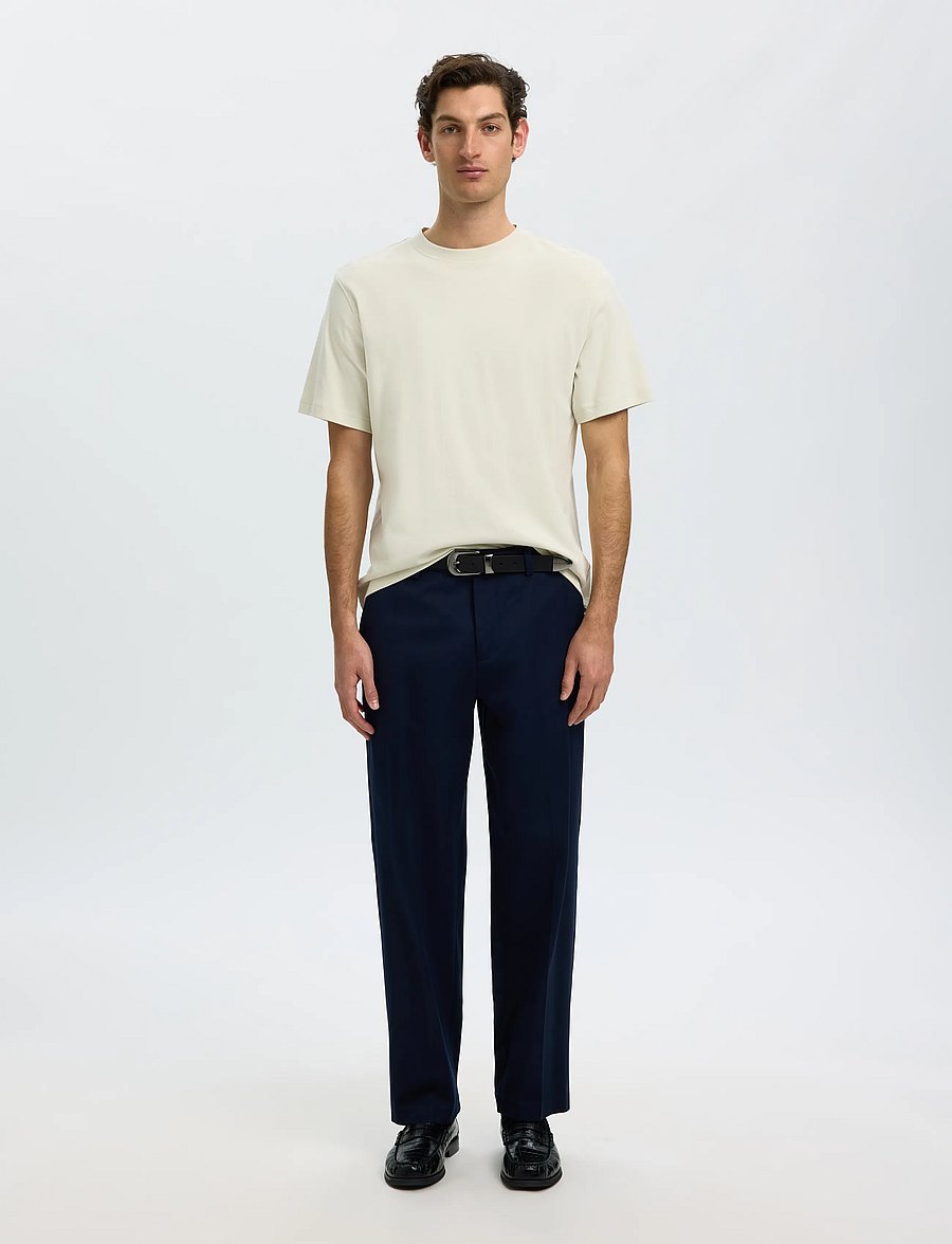 Selected - SLMTAJ MID WGT PEACH SS O-NECK TEE NOOS - kortärmade t-shirts - silver birch - 3