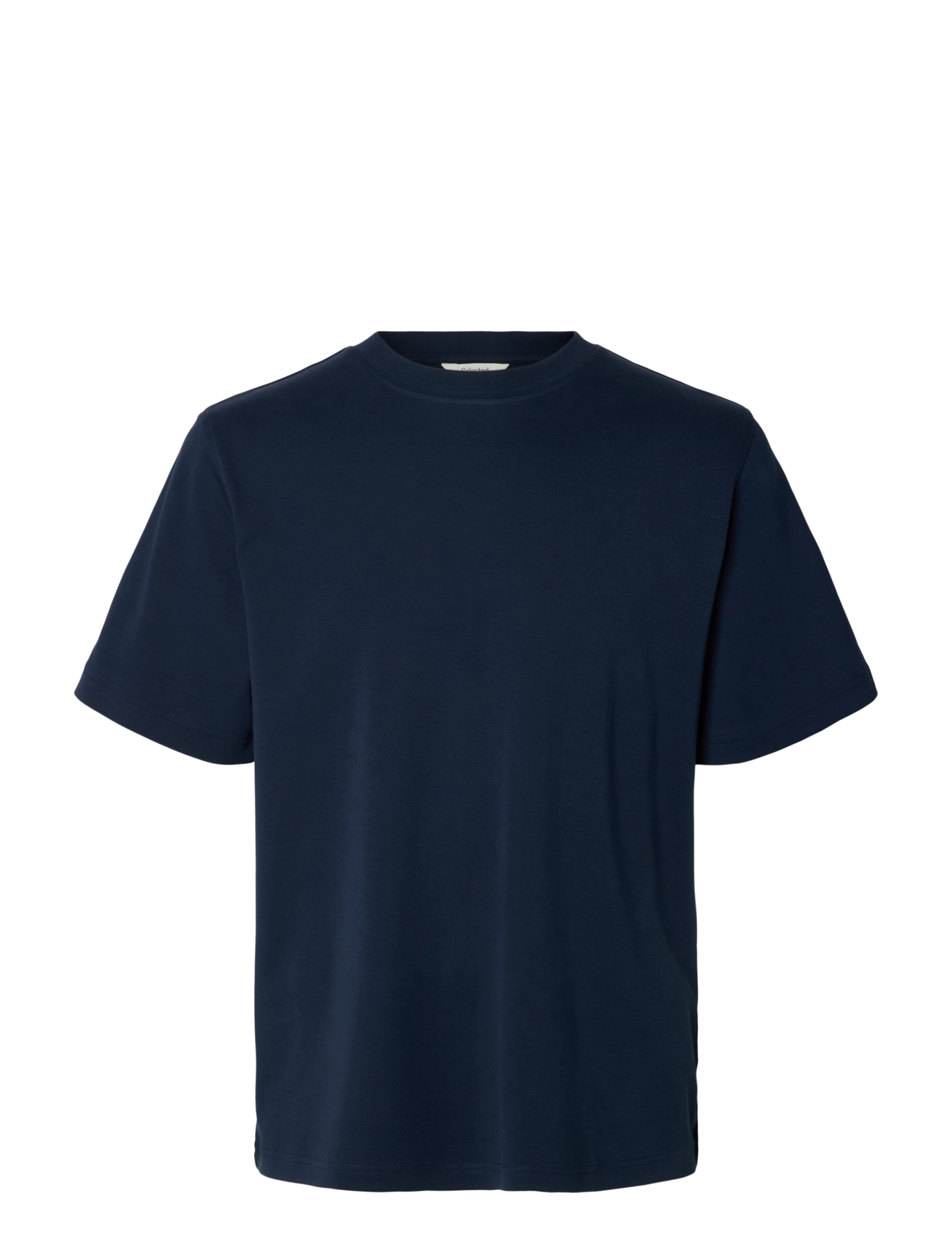 Selected - SLMTAJ MID WGT PEACH SS O-NECK TEE NOOS - sky captain - 1
