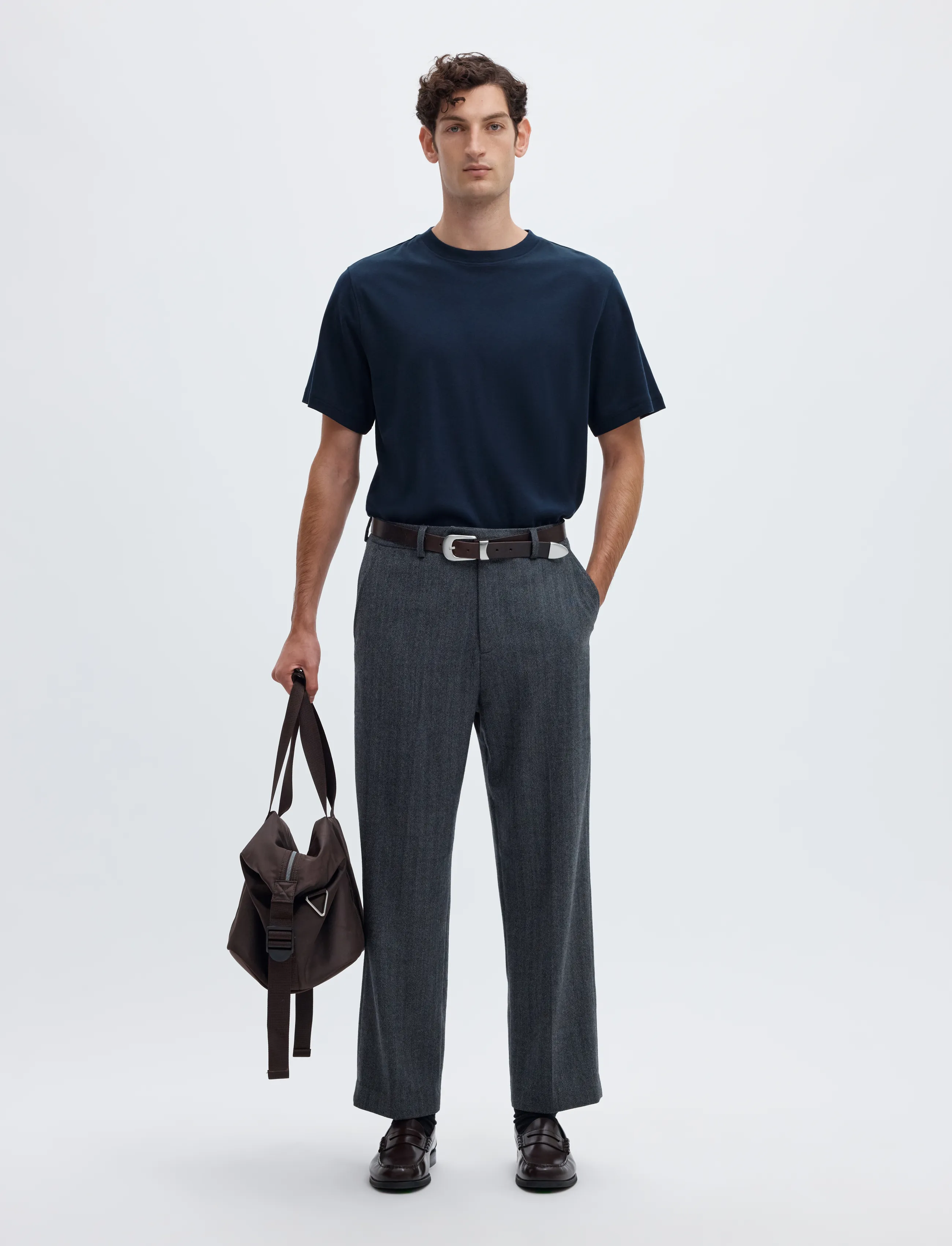 Selected - SLMTAJ MID WGT PEACH SS O-NECK TEE NOOS - t-shirts - sky captain - 3