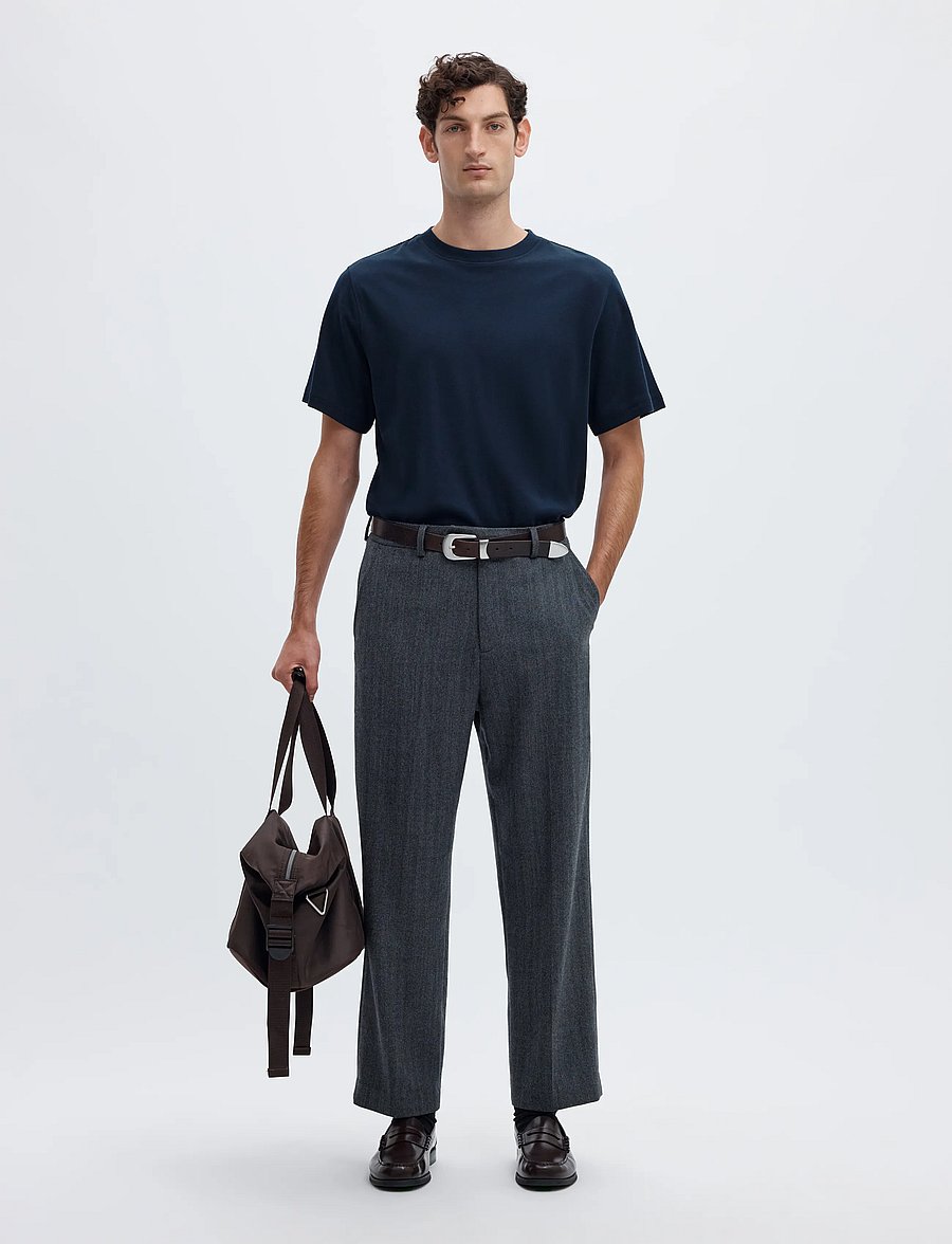 Selected - SLMTAJ MID WGT PEACH SS O-NECK TEE NOOS - kurzärmelige t-shirts - sky captain - 3