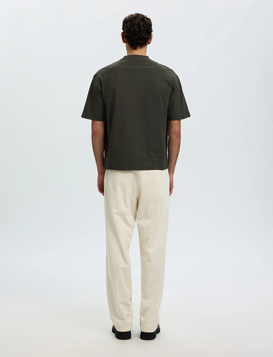 Selected - SLMRELAXEMERY GRAPHIC SS O-NECK TEE - kurzärmelige t-shirts - peat - 2