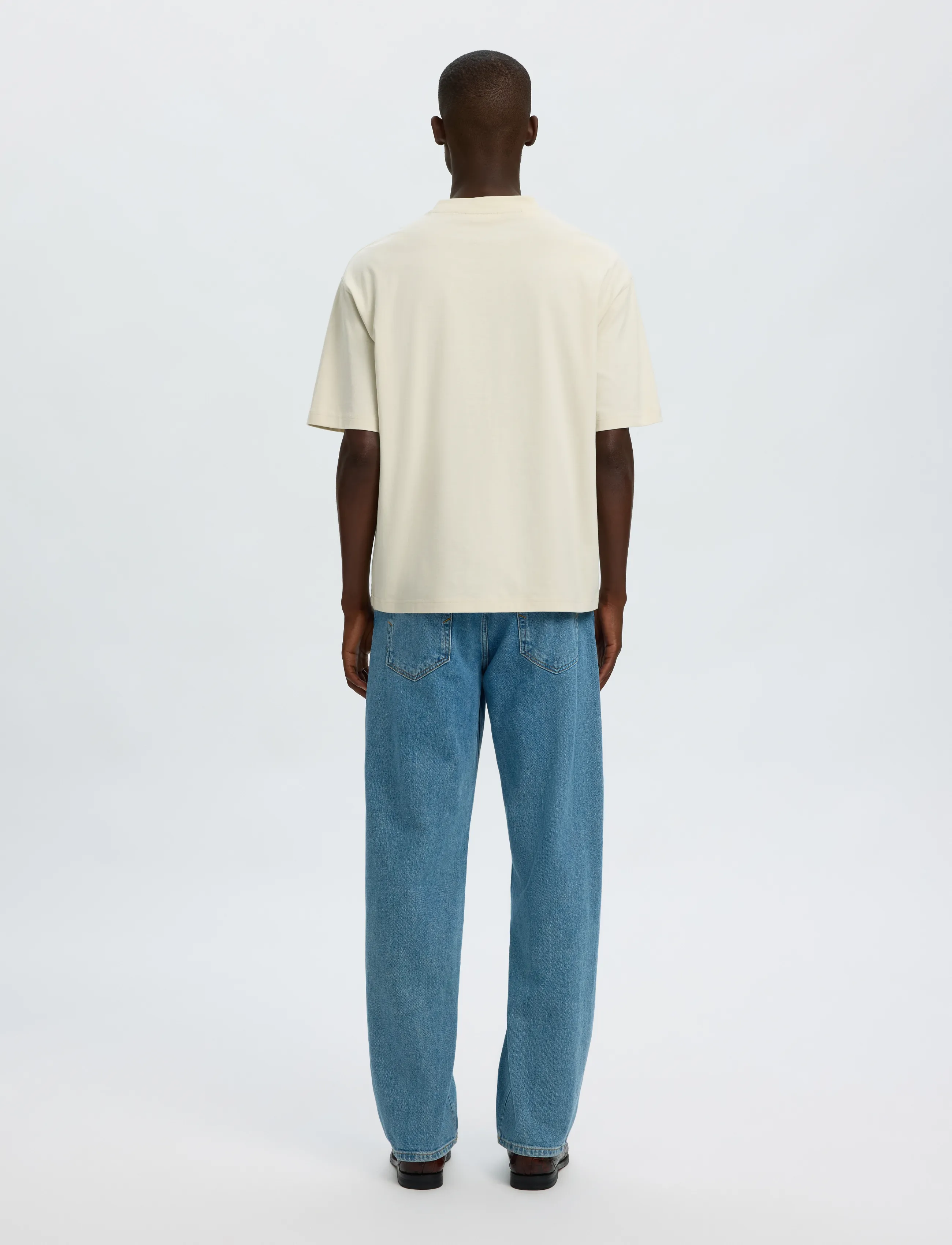 Selected - SLMRELAXEMERY GRAPHIC SS O-NECK TEE - kurzärmelige t-shirts - silver birch - 2