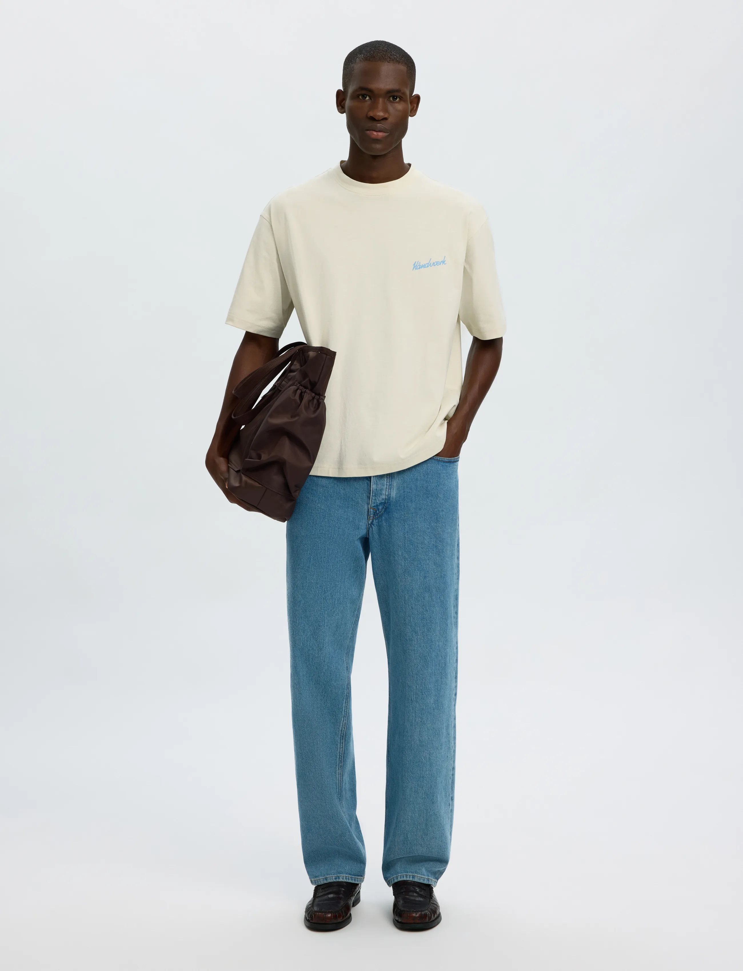 Selected - SLMRELAXEMERY GRAPHIC SS O-NECK TEE - kurzärmelige t-shirts - silver birch - 5