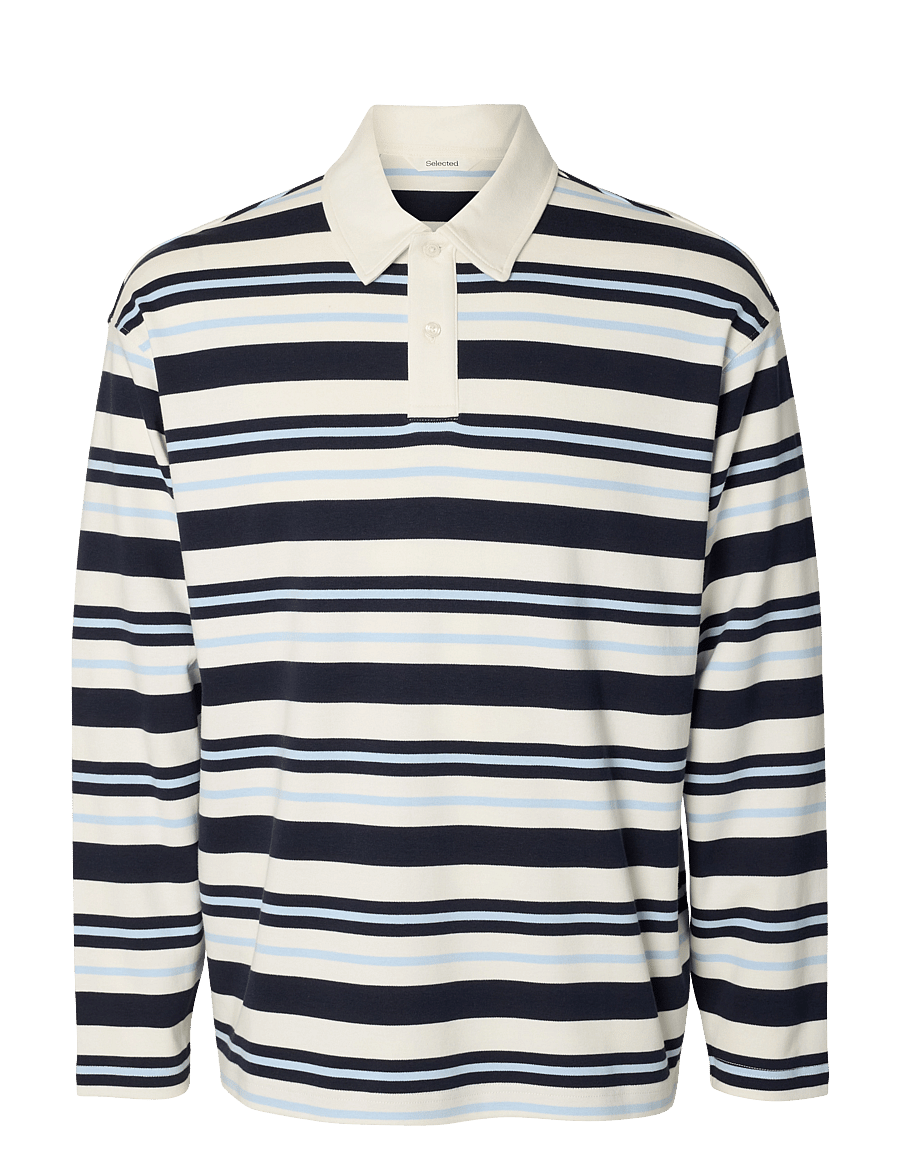 Selected - SLMRELAXJACK STRIPE LS POLO - langärmelig - sky captain - 1