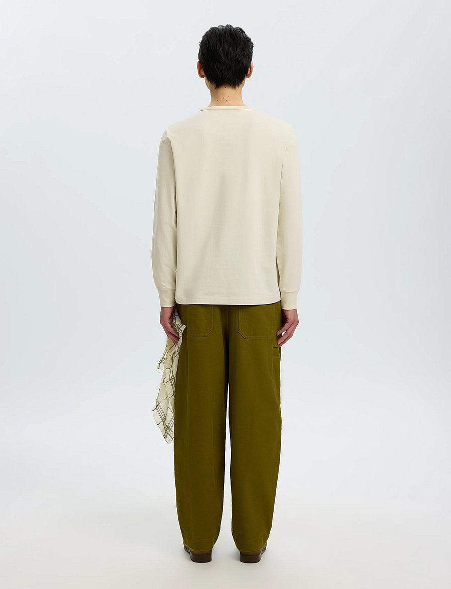 Selected - SLMDOMESTIC RONAN LS HENLEY - silver birch - 2
