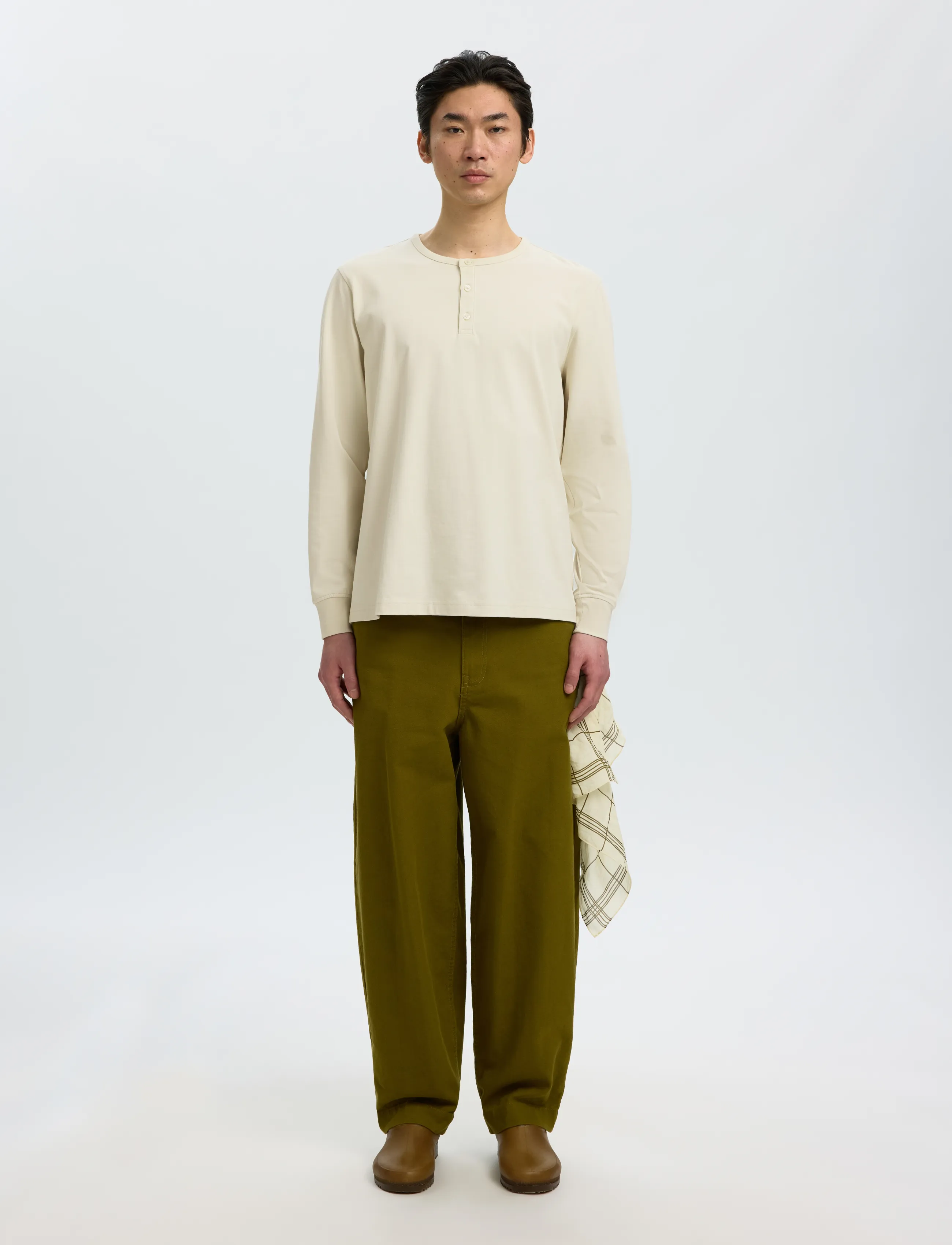 Selected - SLMDOMESTIC RONAN LS HENLEY - silver birch - 3