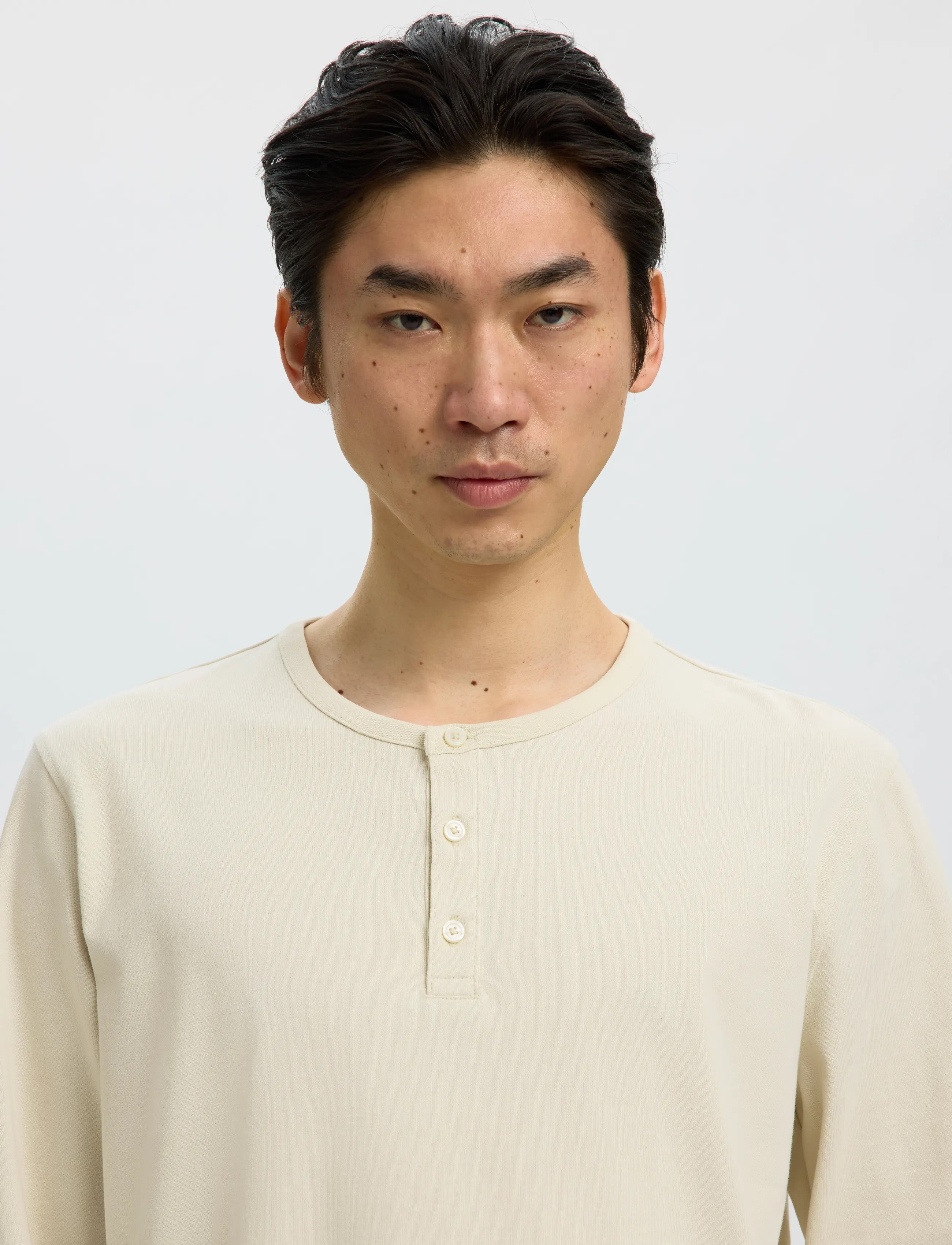 Selected - SLMDOMESTIC RONAN LS HENLEY - silver birch - 4