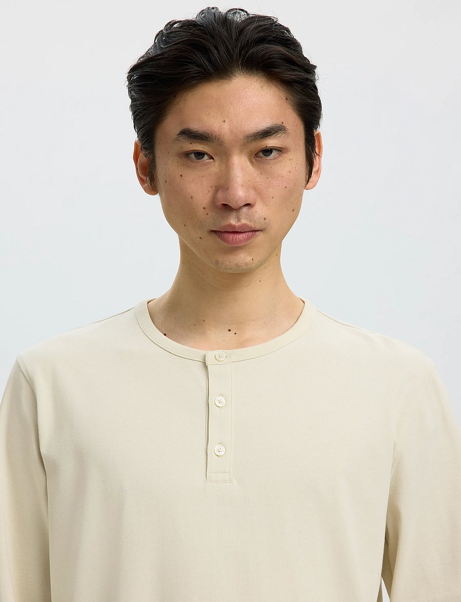 Selected - SLMDOMESTIC RONAN LS HENLEY - silver birch - 4
