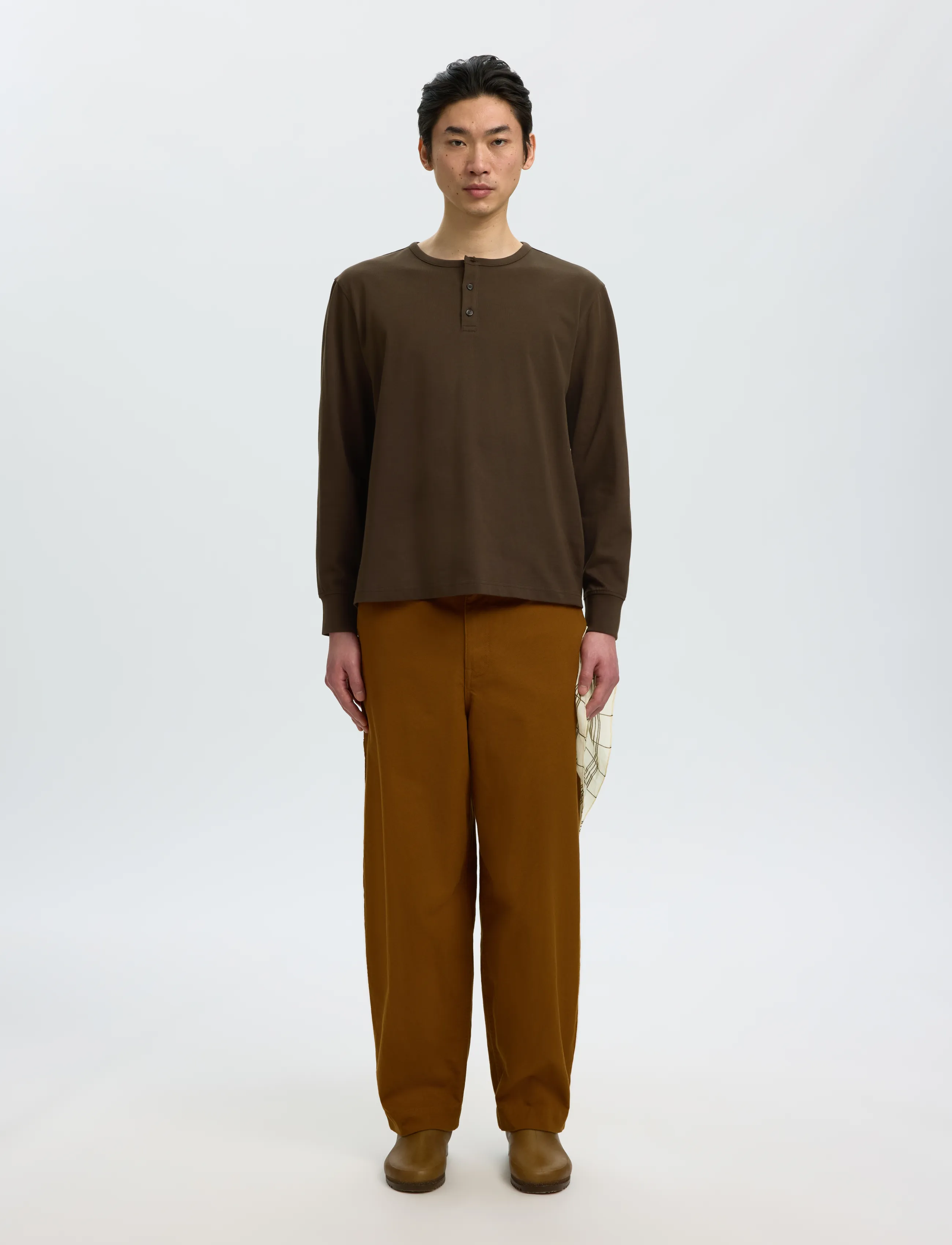 Selected - SLMDOMESTIC RONAN LS HENLEY - langärmelige t-shirts - turkish coffee - 3
