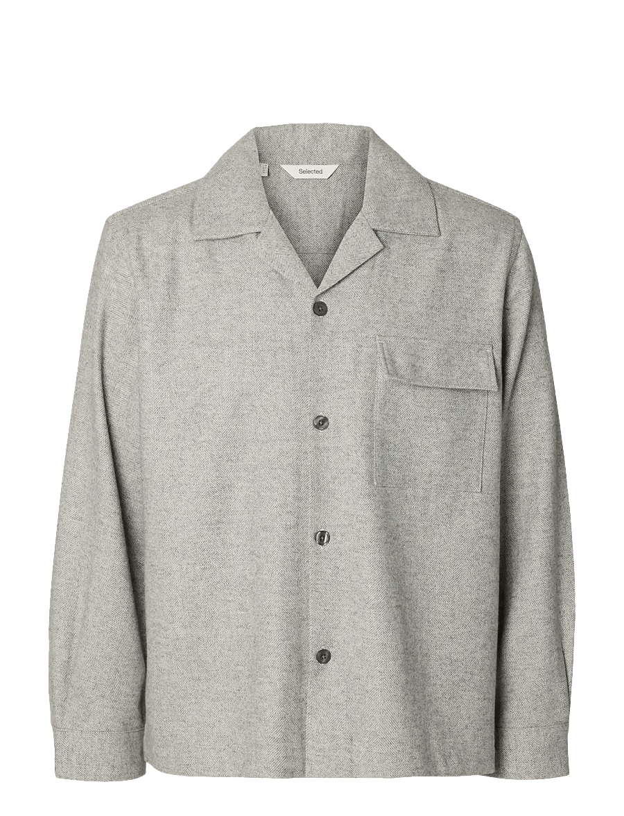 Selected - SLMOTTO KM HB WOOL BLEND OVERSHIRT REVER - osta olukorra järgi - medium grey melange - 0