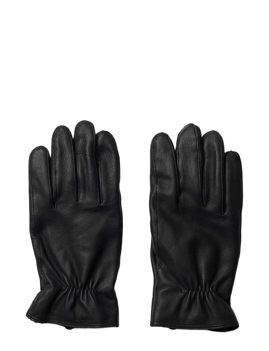 Selected - SLMLOGAN LEATHER GLOVE - nach anlass kaufen - black - 0