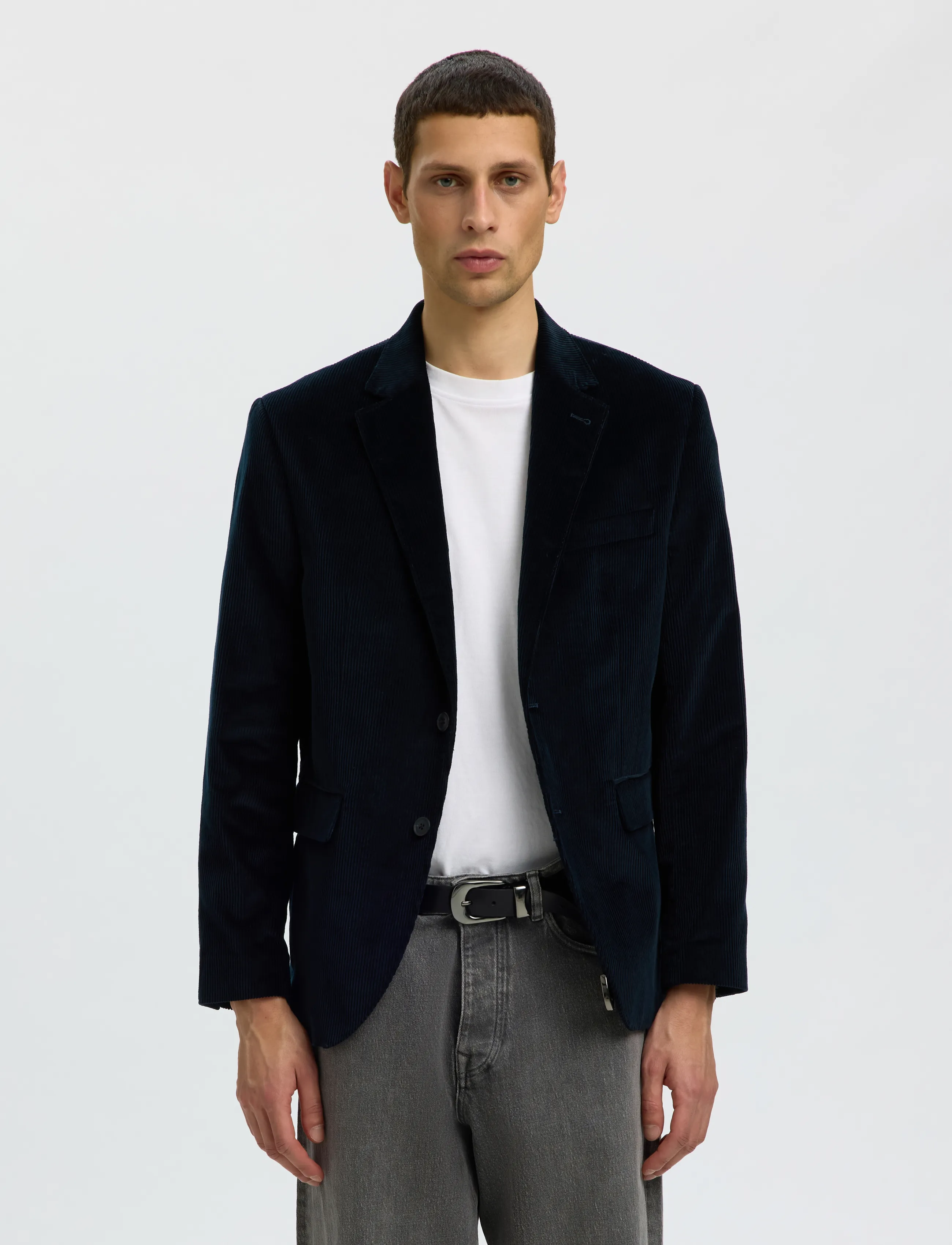 Selected - SLMREG-ENZO DUCA-CORDUROY BLZ - Üherealised pintsakud - dark navy - 0
