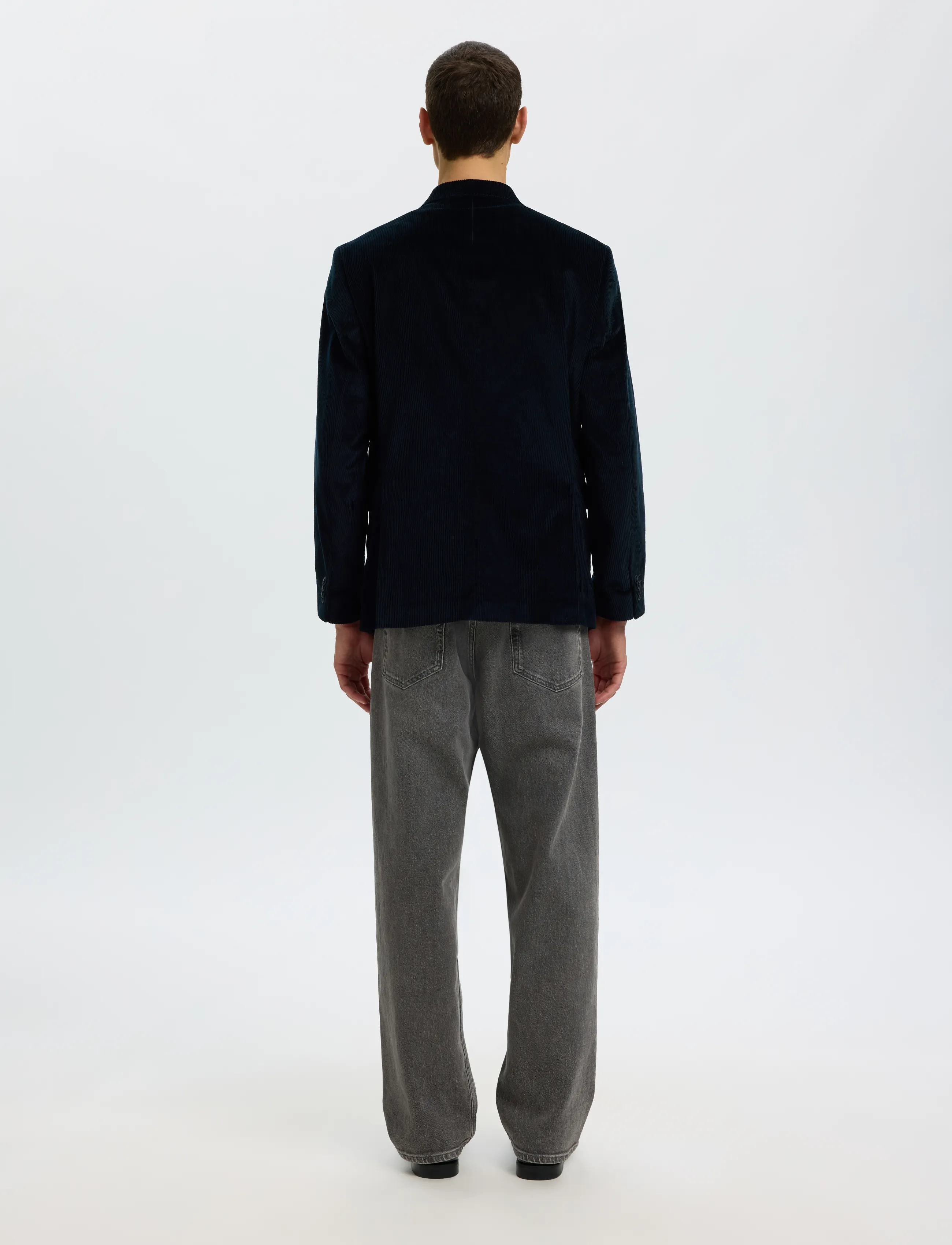 Selected - SLMREG-ENZO DUCA-CORDUROY BLZ - Üherealised pintsakud - dark navy - 2