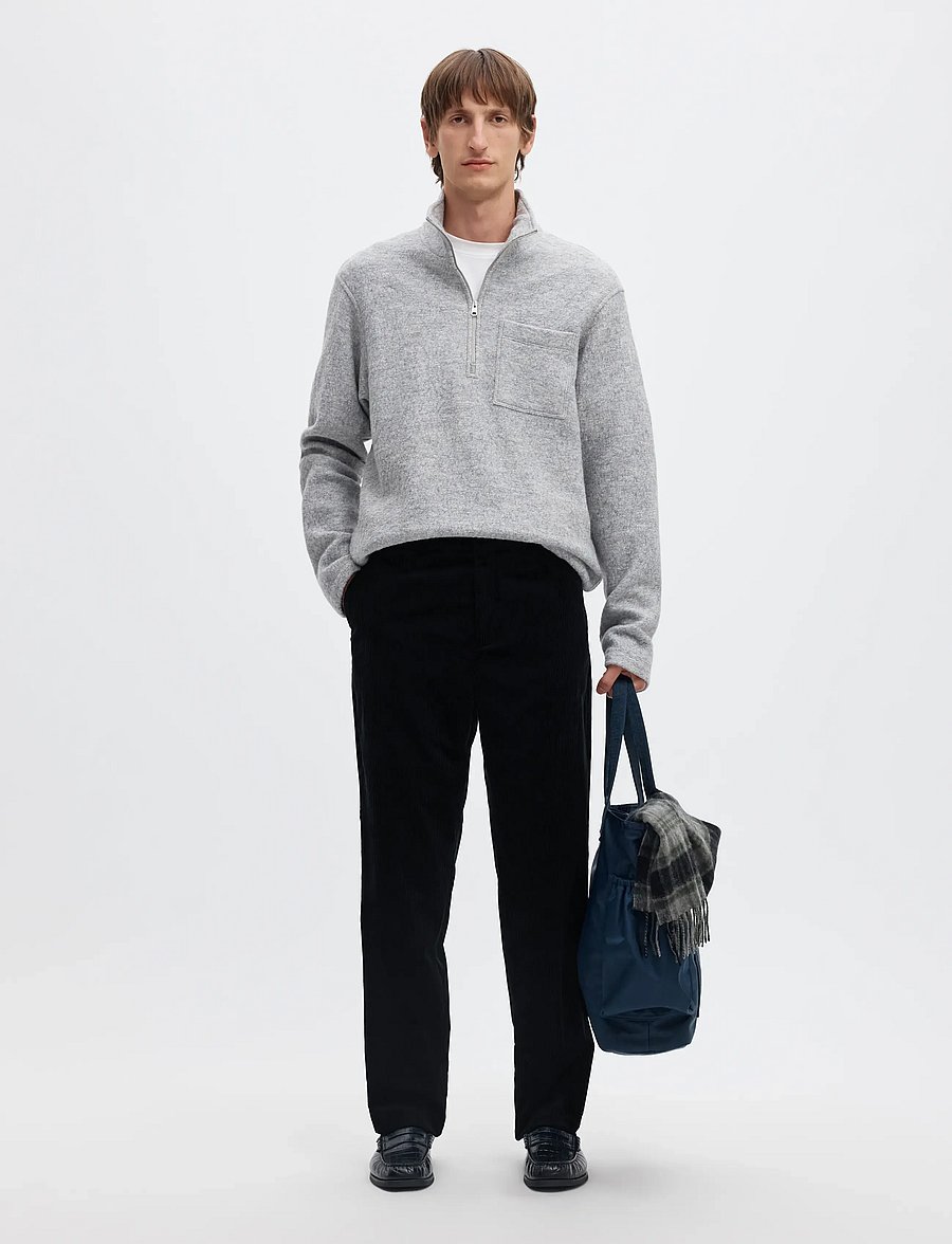Selected - SLMREG-ENZO DUCA-CORDUROY TRS - kostymbyxor - dark navy - 5