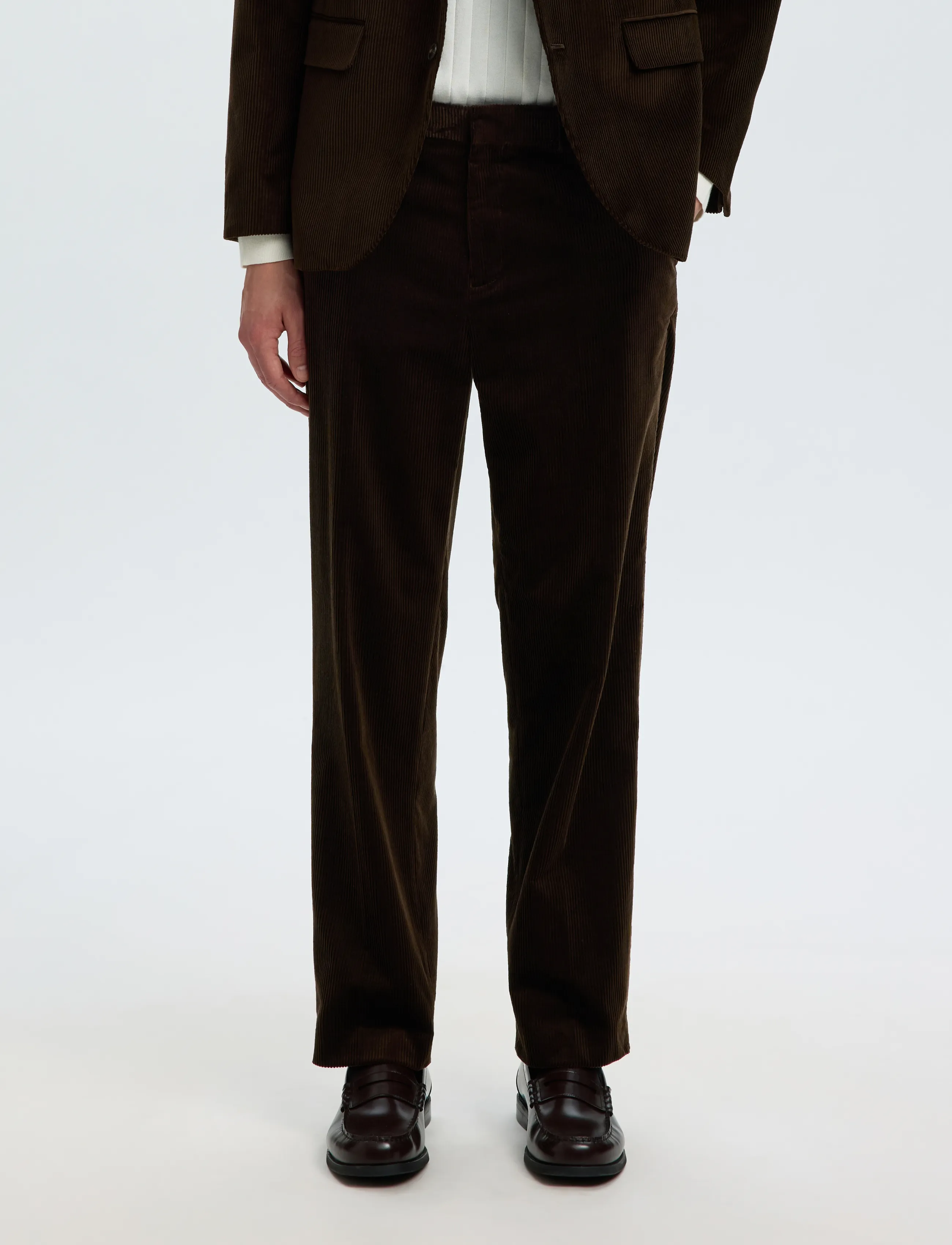 Selected SLMREG-ENZO DUCA-CORDUROY TRS - Kläder - DELICIOSO / brown