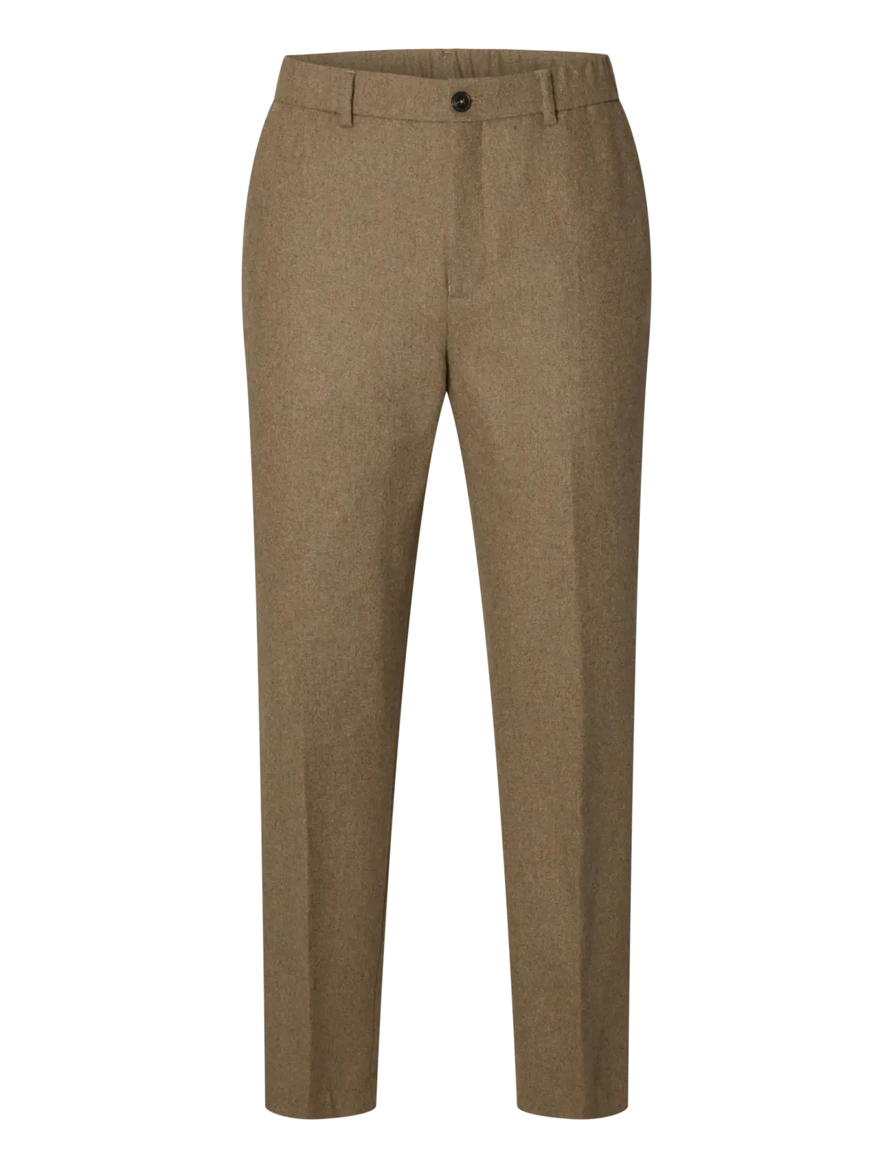 Selected SLMREG-PAOLO WOOL BLEND STRING TRS - Selected - LIGHT BROWN MELANGE / brown