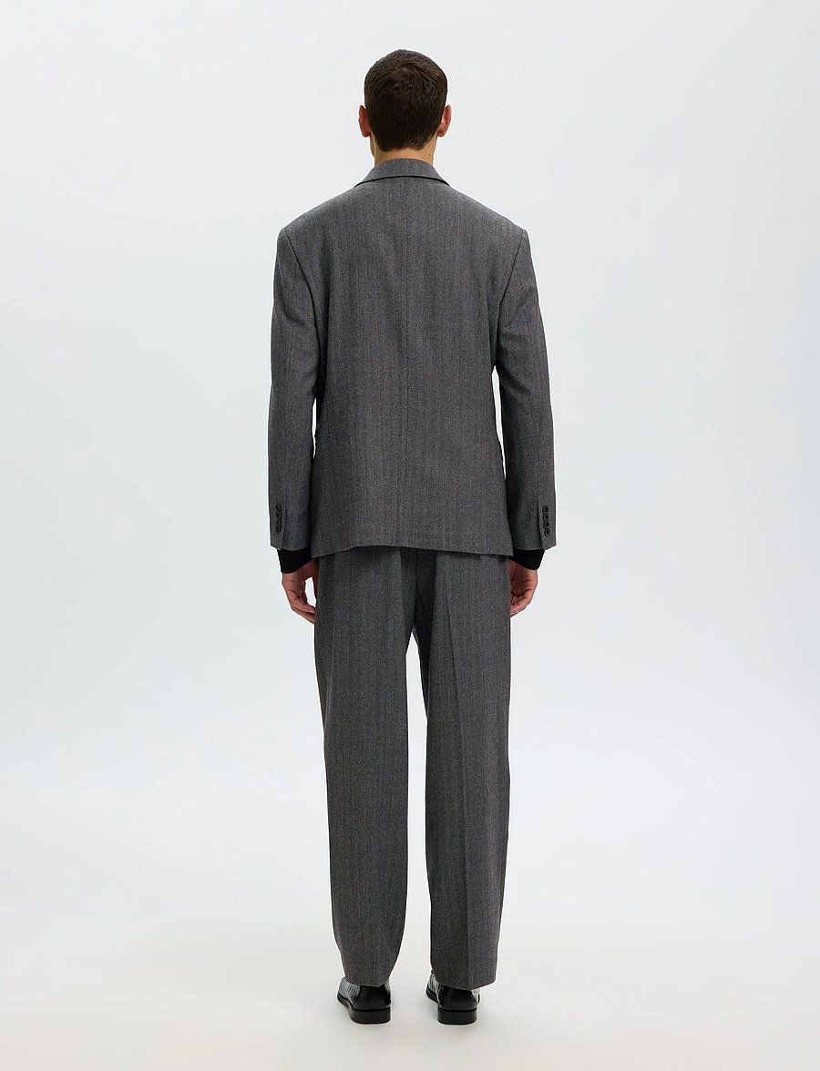 Selected - SLMRELAXED-BROOKS WOOL BLEND DB BLZ - dubbelknäppta kavajer - dark grey - 2