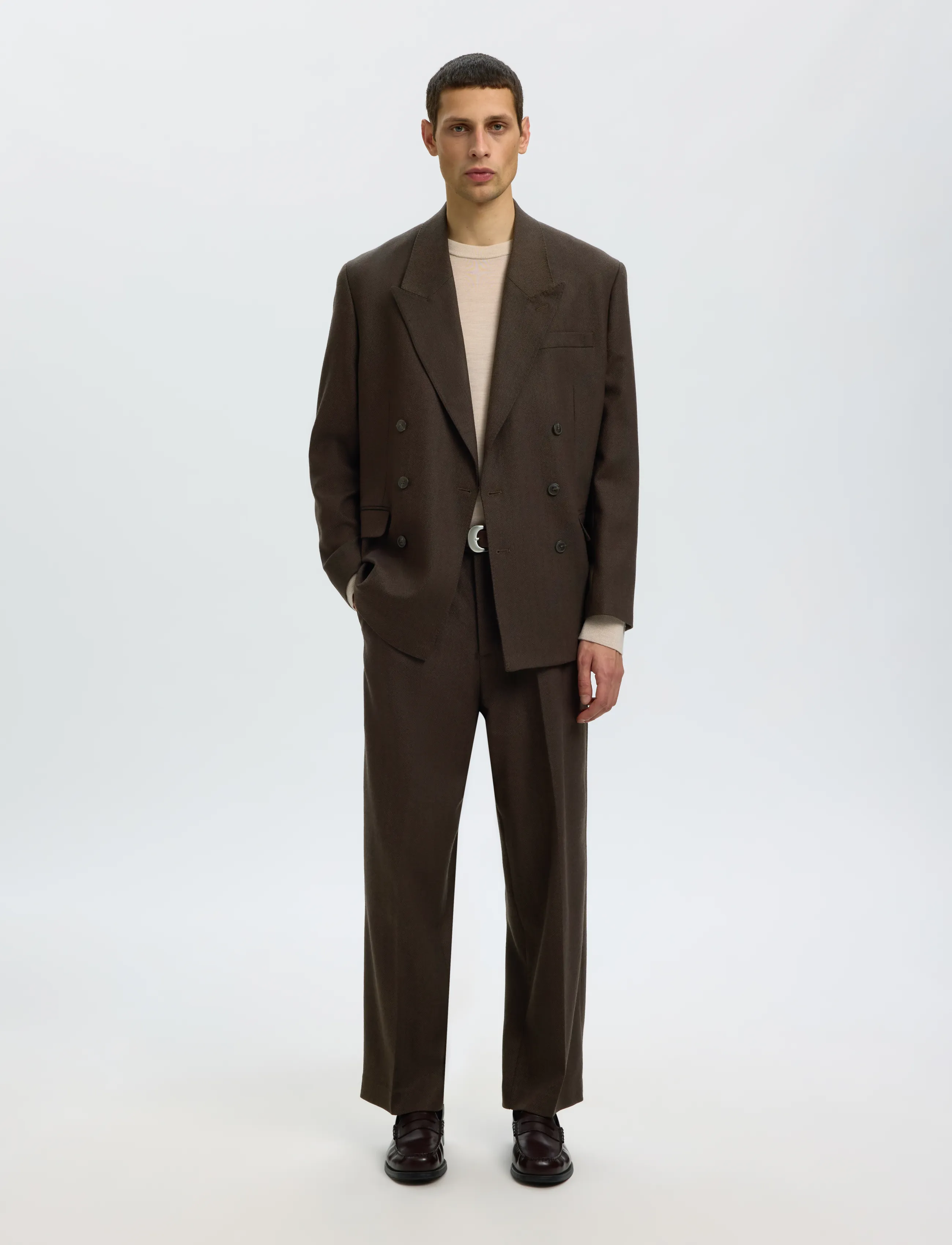 Selected - SLMRELAXED-BROOKS WOOL BLEND DB BLZ - dubbelknäppta kavajer - delicioso - 3