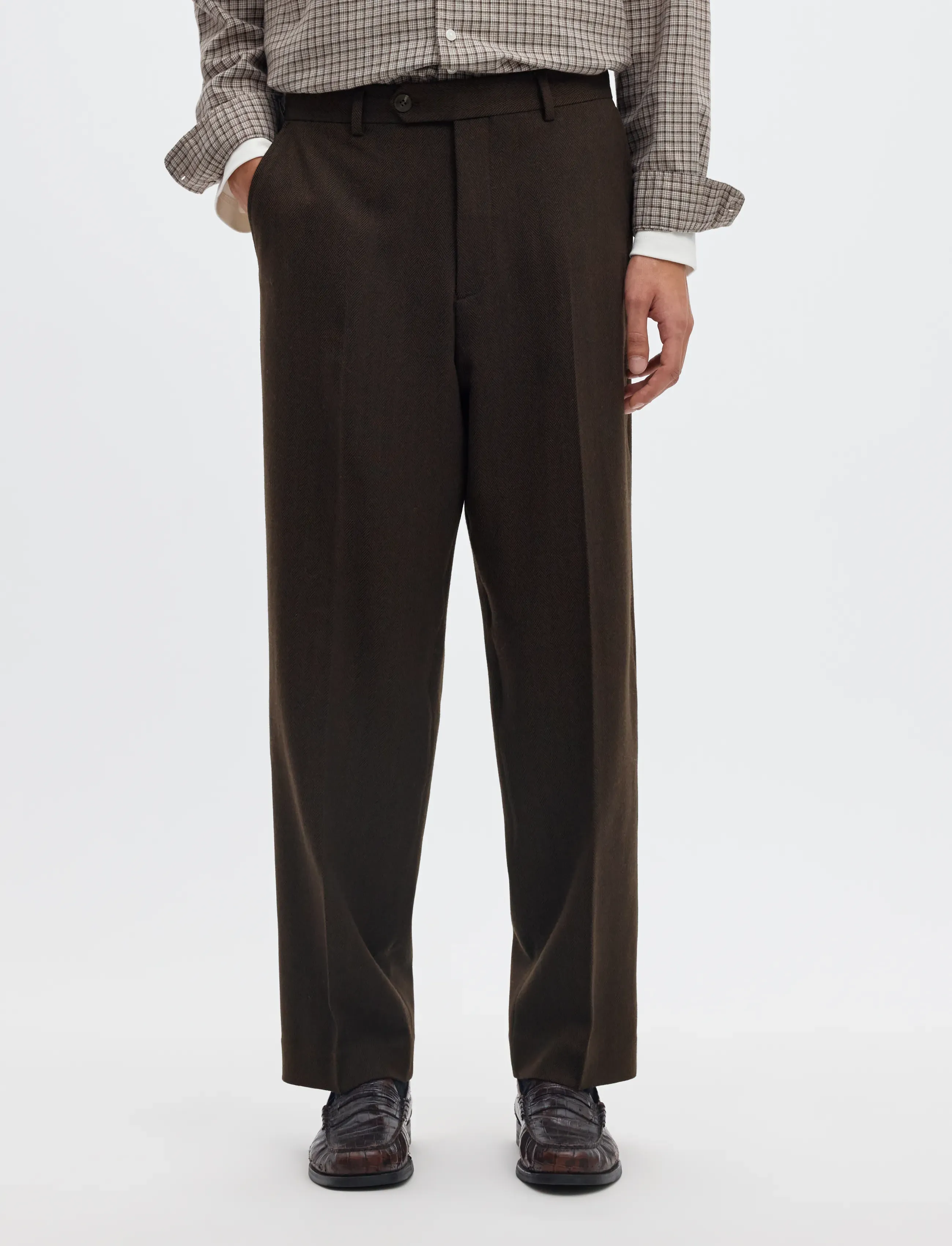 Selected SLMRELAXED-BROOKS WOOL BLEND TRS - Kollektionen - DELICIOSO / brown