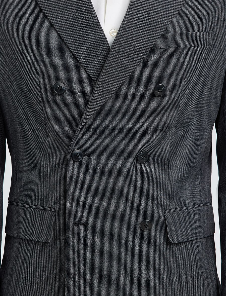 Selected - SLMSLIM-LIAM MINI HOUNDS DB BLZ - zweireiher - charcoal gray - 5