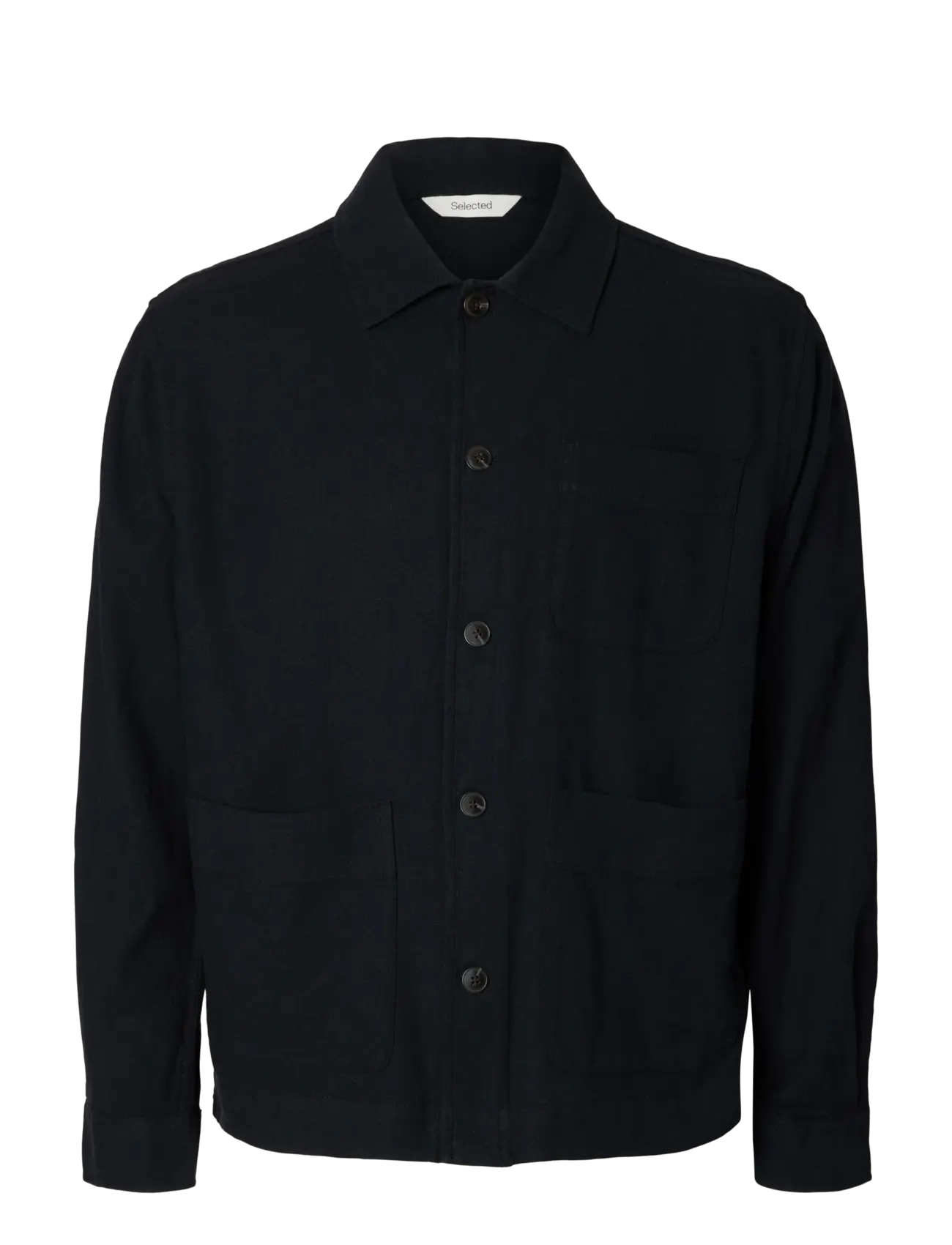 Selected SLHOTTO BRODY OVERSHIRT - Overtøj - BLACK / black