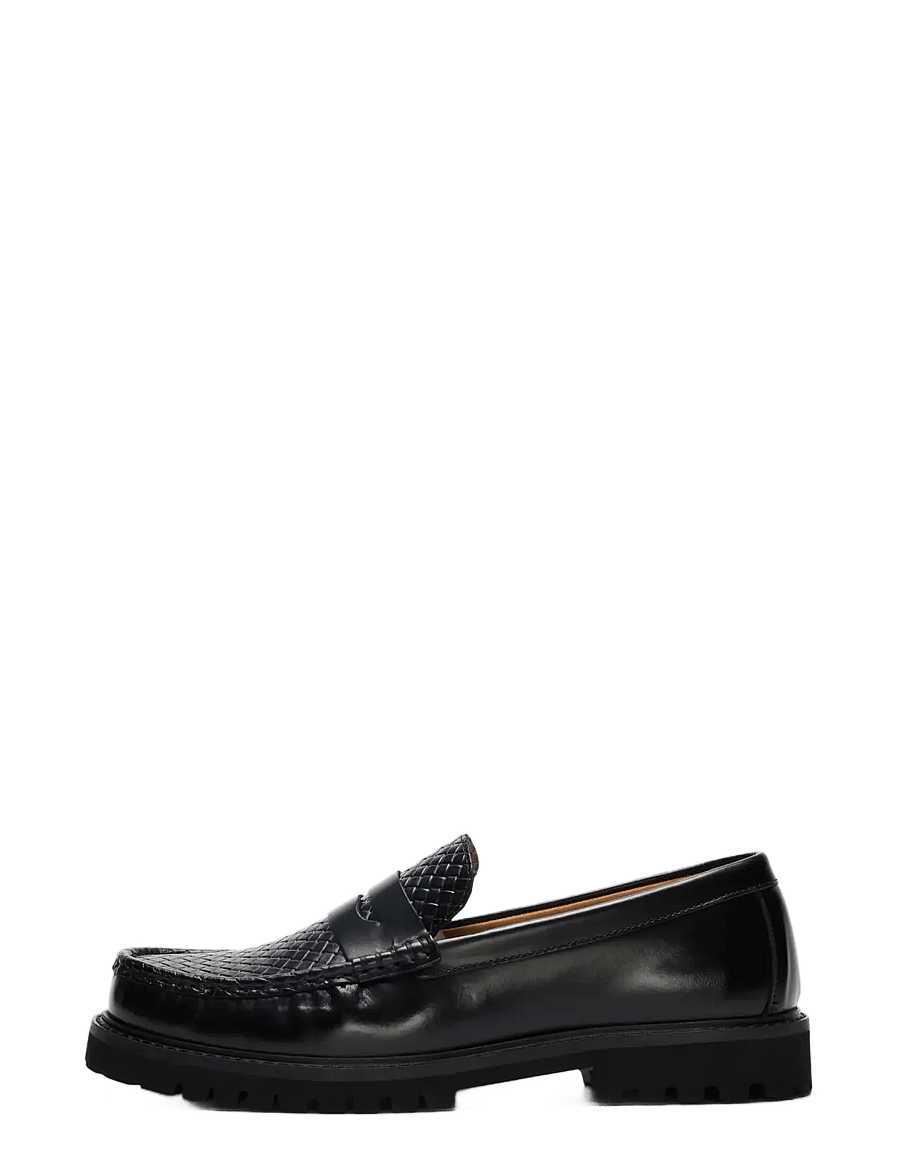 Selected - SLMHUGO LEATHER DETAIL PENNY LOAFER - shop efter anledning - black - 0