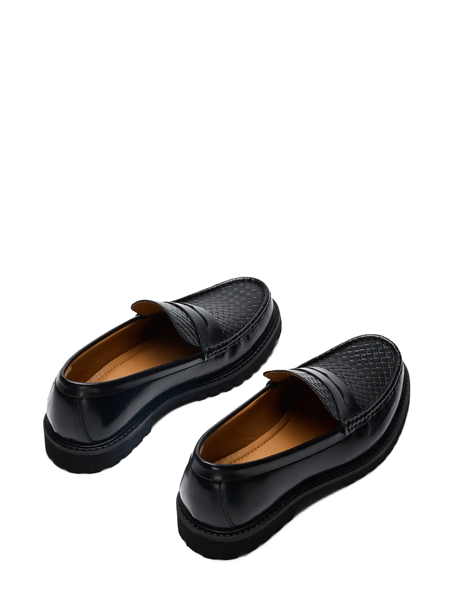 Selected - SLMHUGO LEATHER DETAIL PENNY LOAFER - shop efter anledning - black - 1