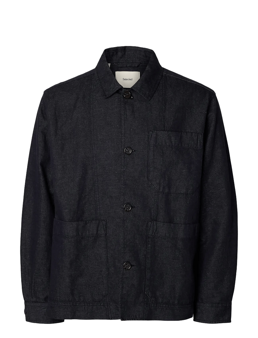 Selected - SLMFRANK DENIM OVERSHIRT - vestes en jean non doublées - dark blue denim - 1