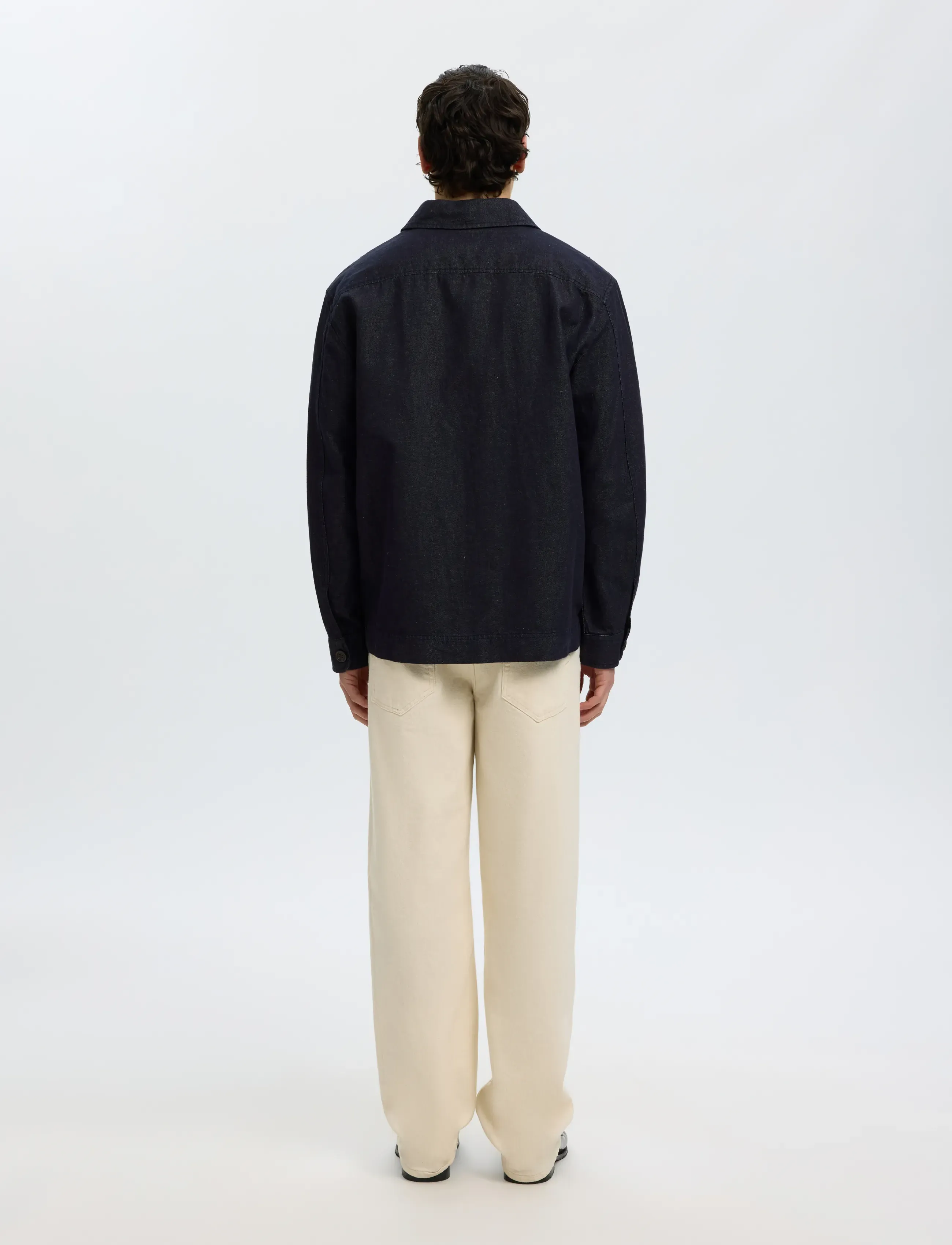 Selected - SLMFRANK DENIM OVERSHIRT - jeansjackor - dark blue denim - 2