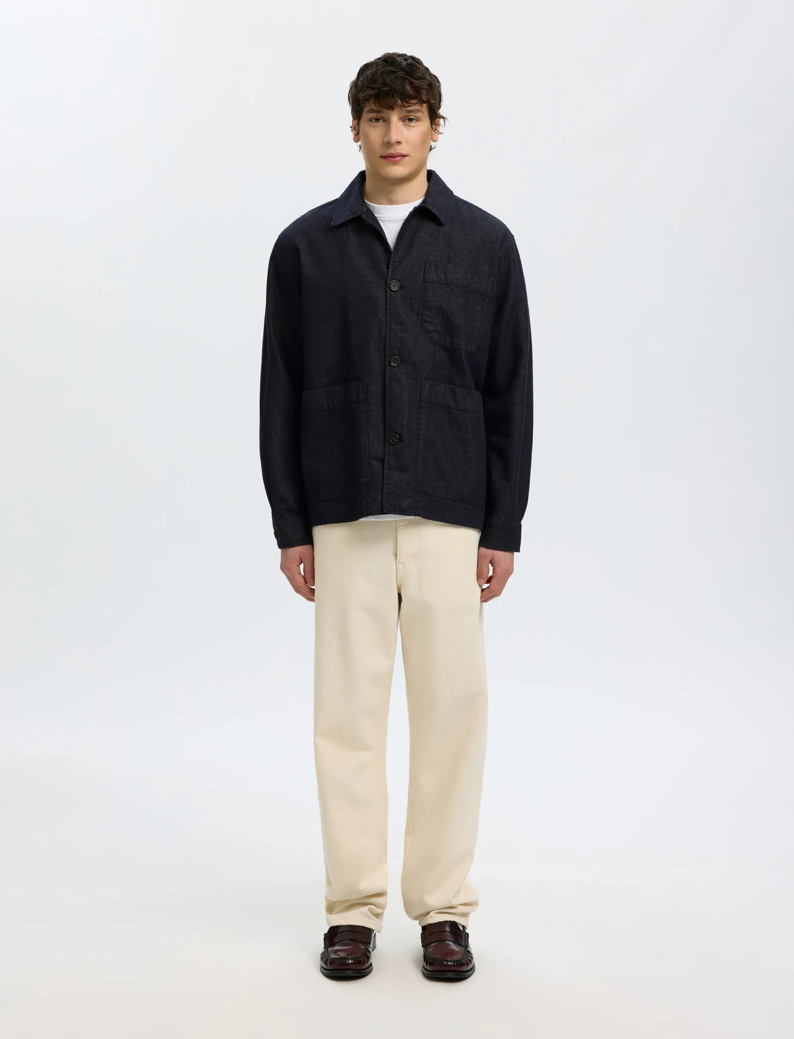 Selected - SLMFRANK DENIM OVERSHIRT - jeansjackor - dark blue denim - 3