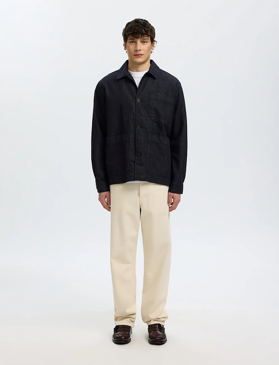 Selected - SLMFRANK DENIM OVERSHIRT - vestes en jean non doublées - dark blue denim - 3