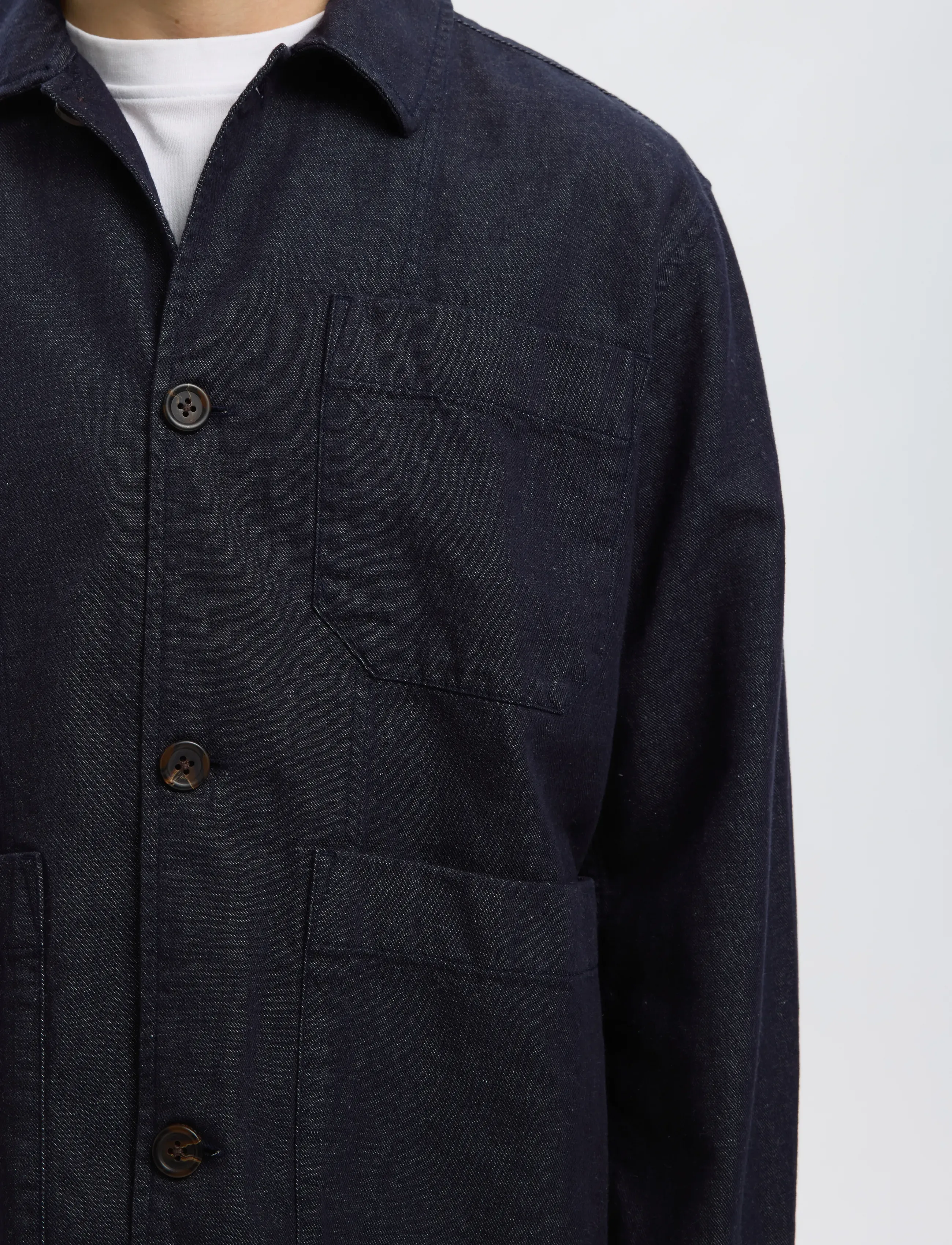 Selected - SLMFRANK DENIM OVERSHIRT - jeansjackor - dark blue denim - 4