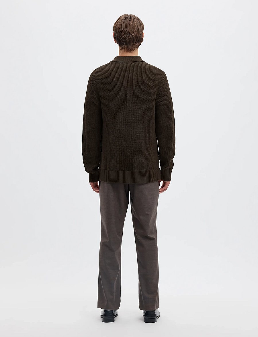 Selected - SLMPIM LS KNIT POLO CAMP - pikkade varrukatega kootud polod - delicioso - 2