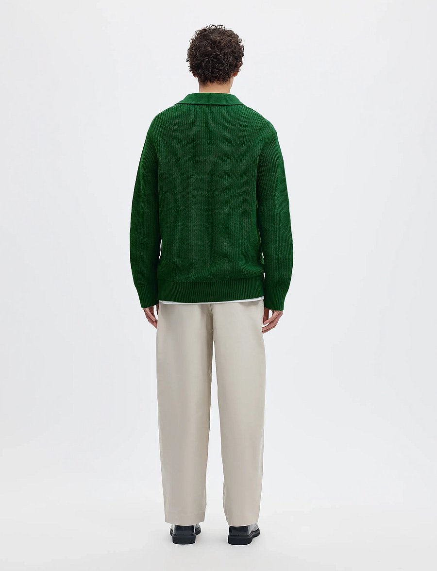 Selected - SLMPIM LS KNIT POLO CAMP - pikkade varrukatega kootud polod - formal garden - 2