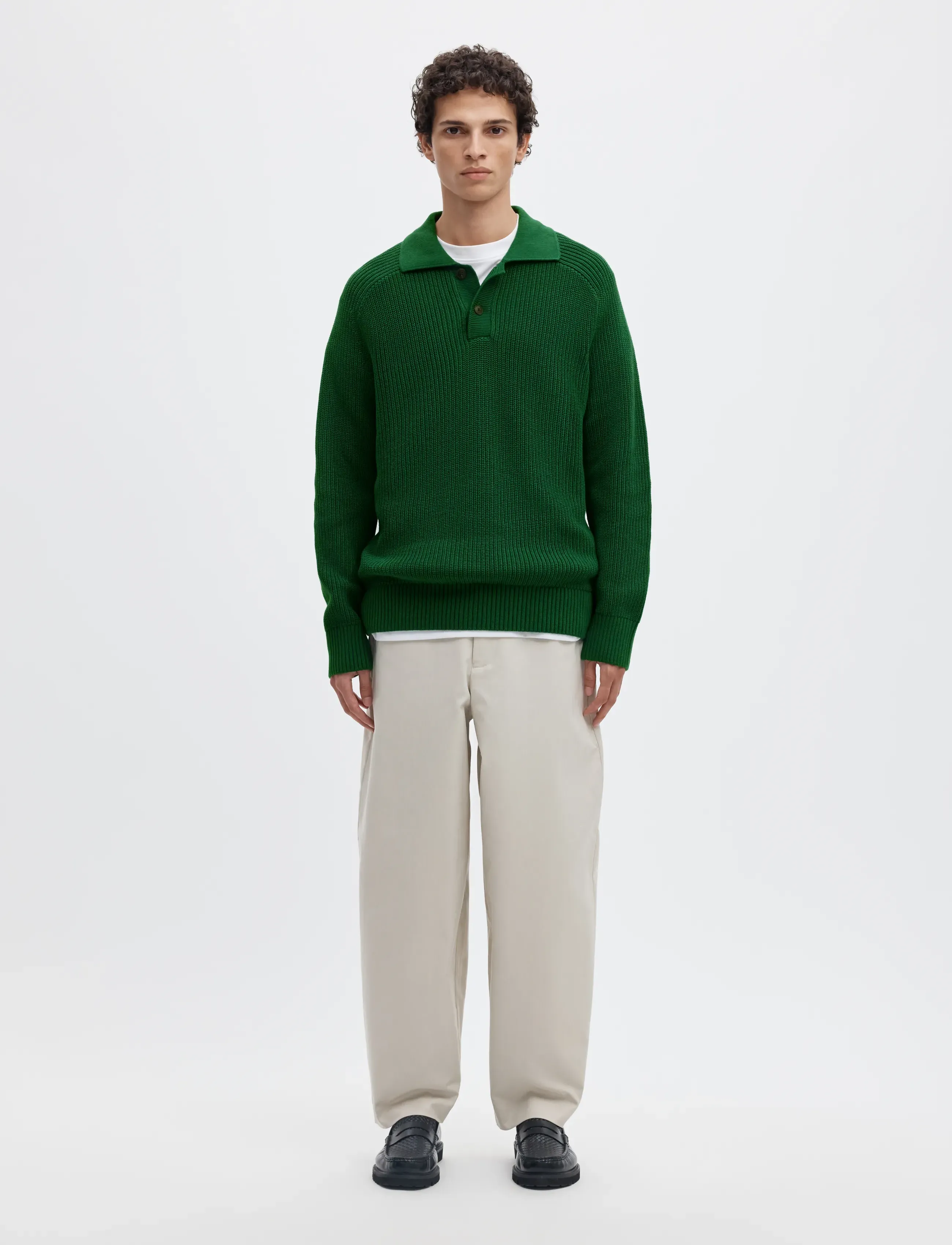 Selected - SLMPIM LS KNIT POLO CAMP - pikkade varrukatega kootud polod - formal garden - 3