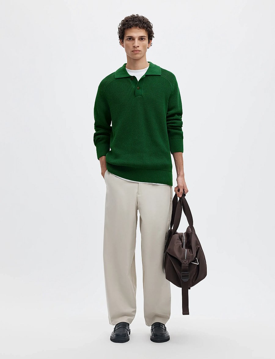 Selected - SLMPIM LS KNIT POLO CAMP - pikkade varrukatega kootud polod - formal garden - 5