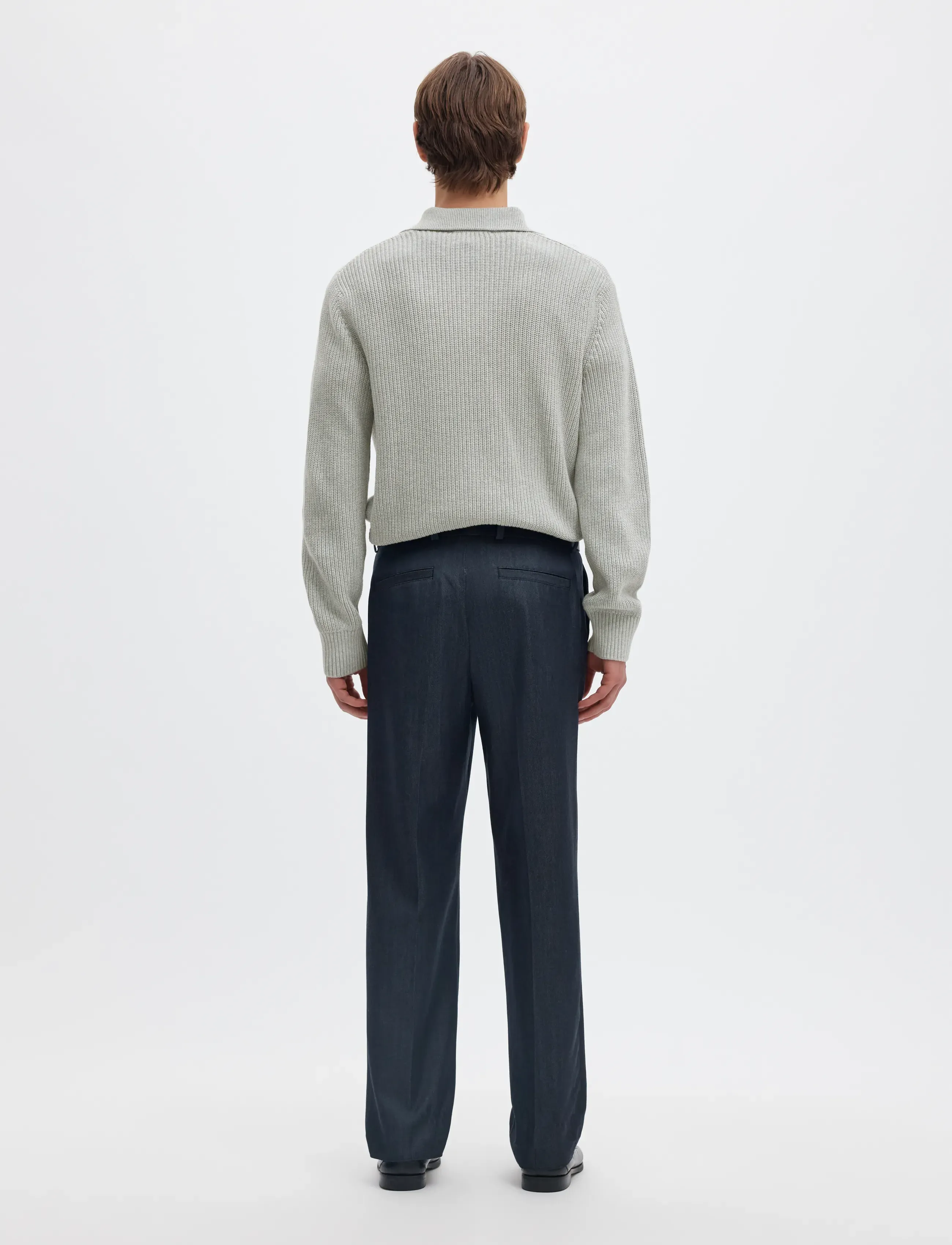 Selected - SLMPIM LS KNIT POLO CAMP - pikkade varrukatega kootud polod - light grey melange - 2