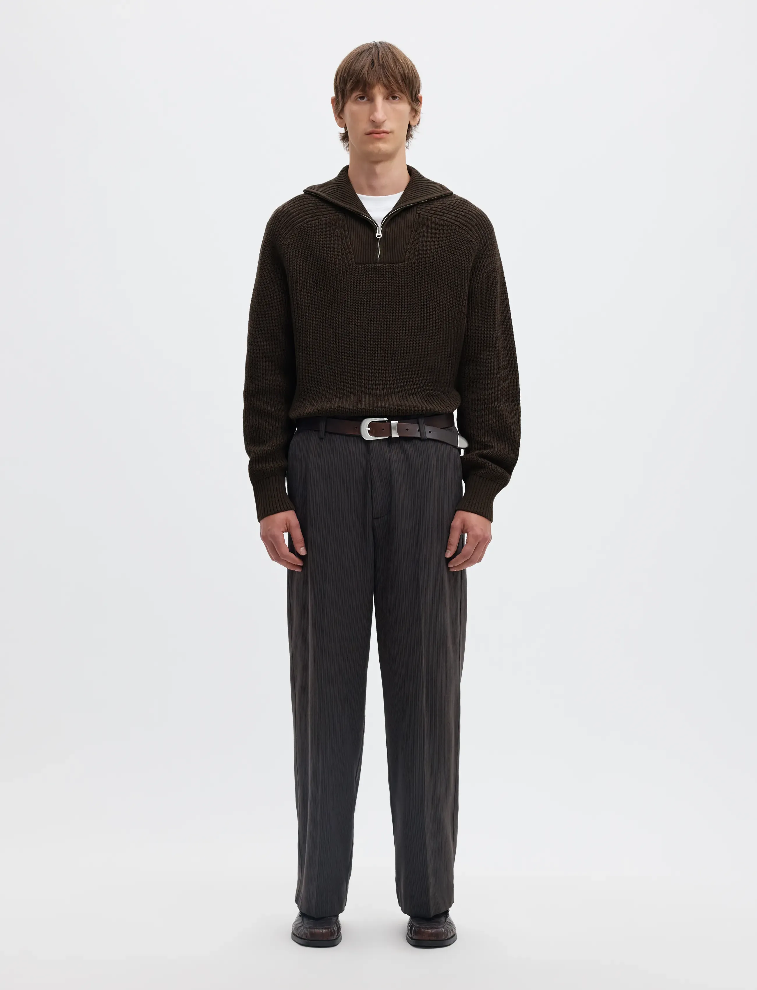 Selected - SLMPIM LS KNIT HALF ZIP CAMP - poolpika lukuga džemprid - delicioso - 3