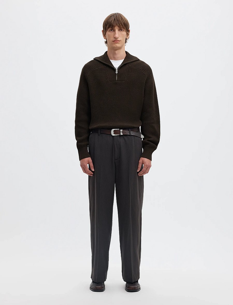 Selected - SLMPIM LS KNIT HALF ZIP CAMP - poolpika lukuga džemprid - delicioso - 3