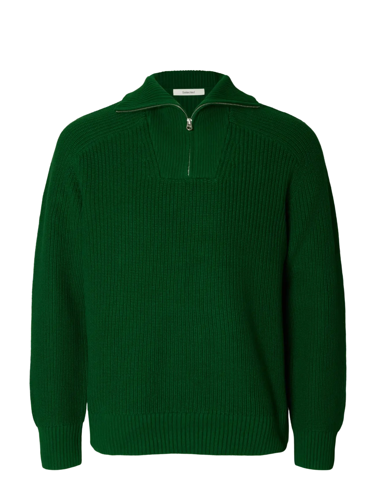 Selected SLMPIM LS KNIT HALF ZIP CAMP - Kudumid - FORMAL GARDEN / green