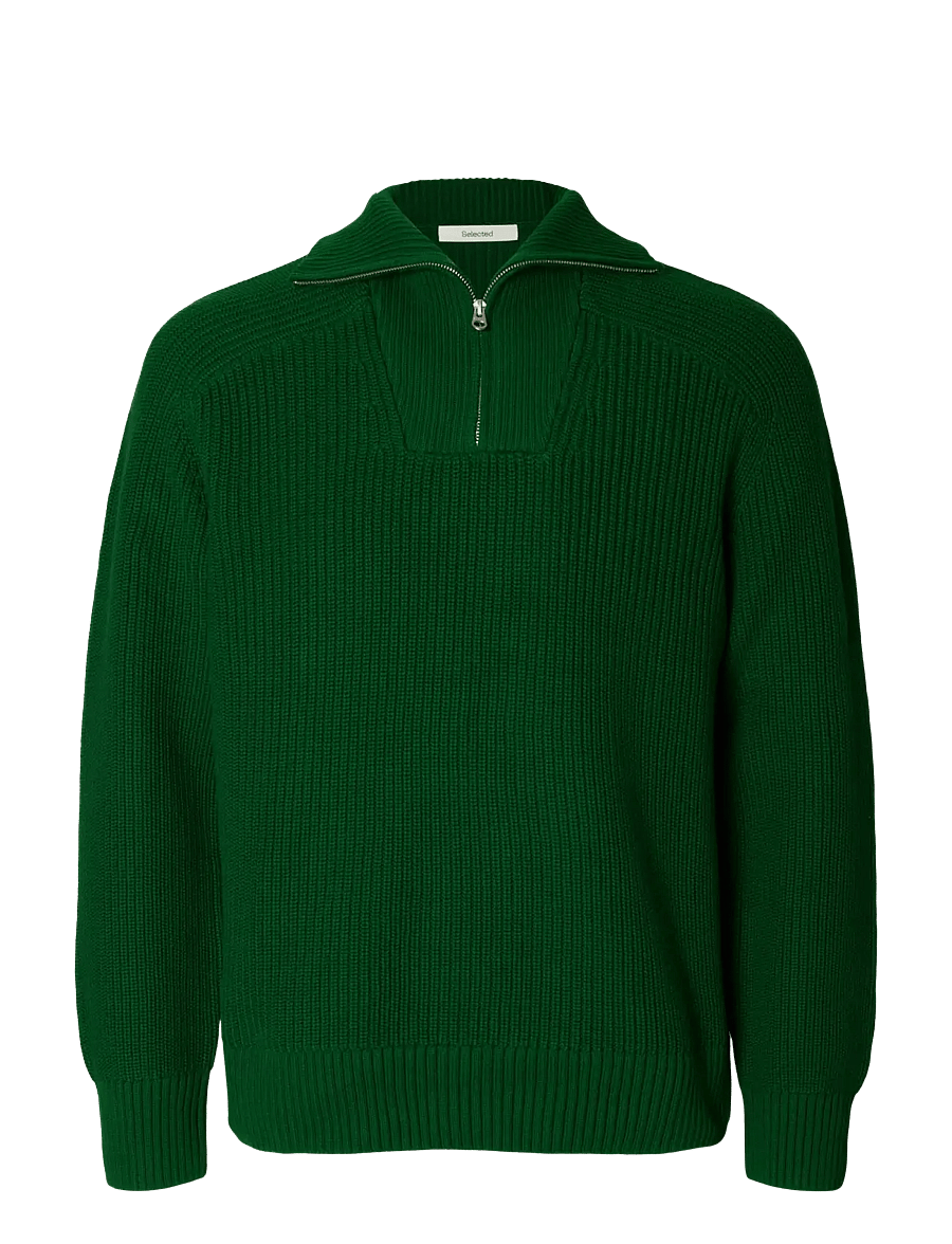 Selected - SLMPIM LS KNIT HALF ZIP CAMP - poolpika lukuga džemprid - formal garden - 0