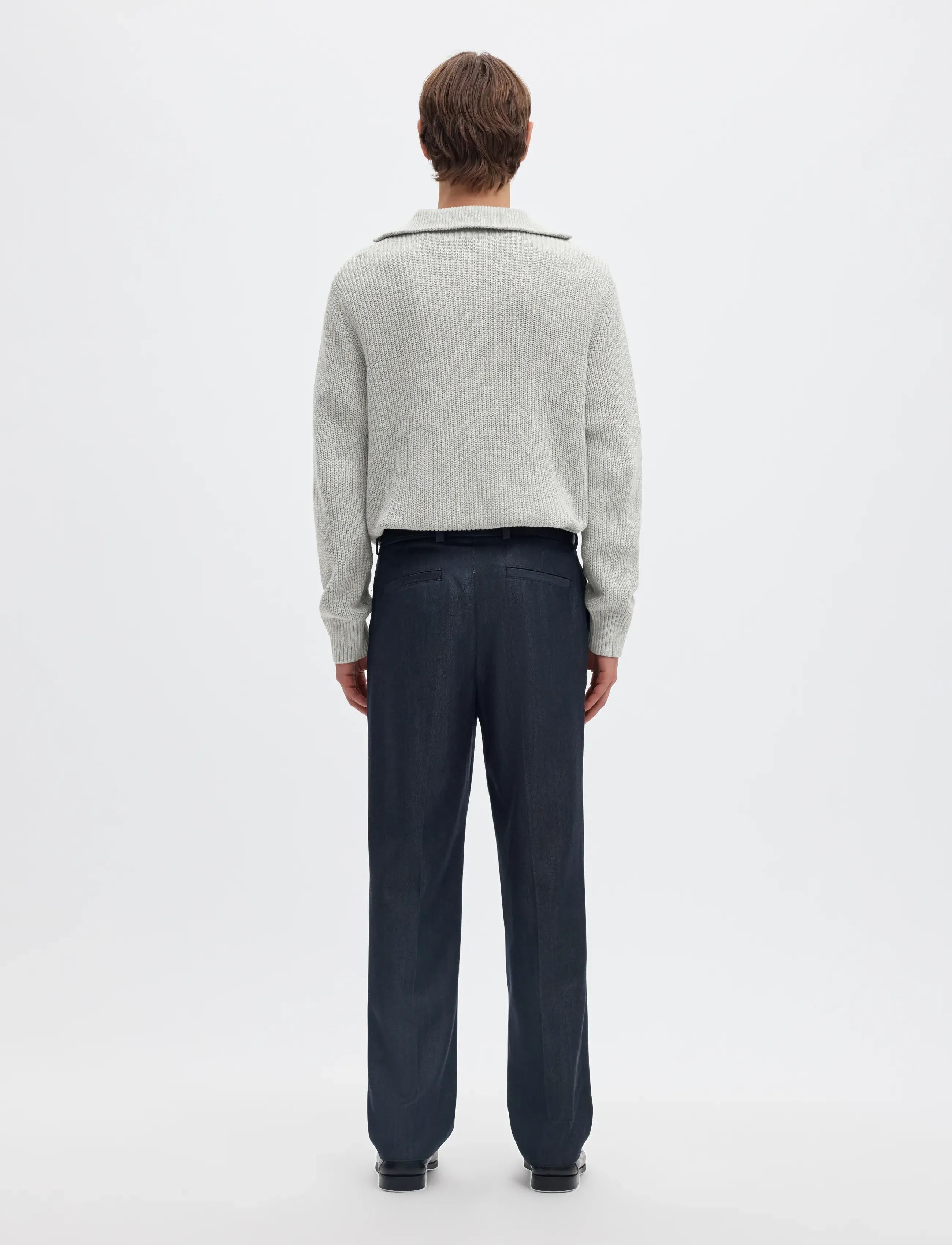 Selected - SLMPIM LS KNIT HALF ZIP CAMP - poolpika lukuga džemprid - light grey melange - 2