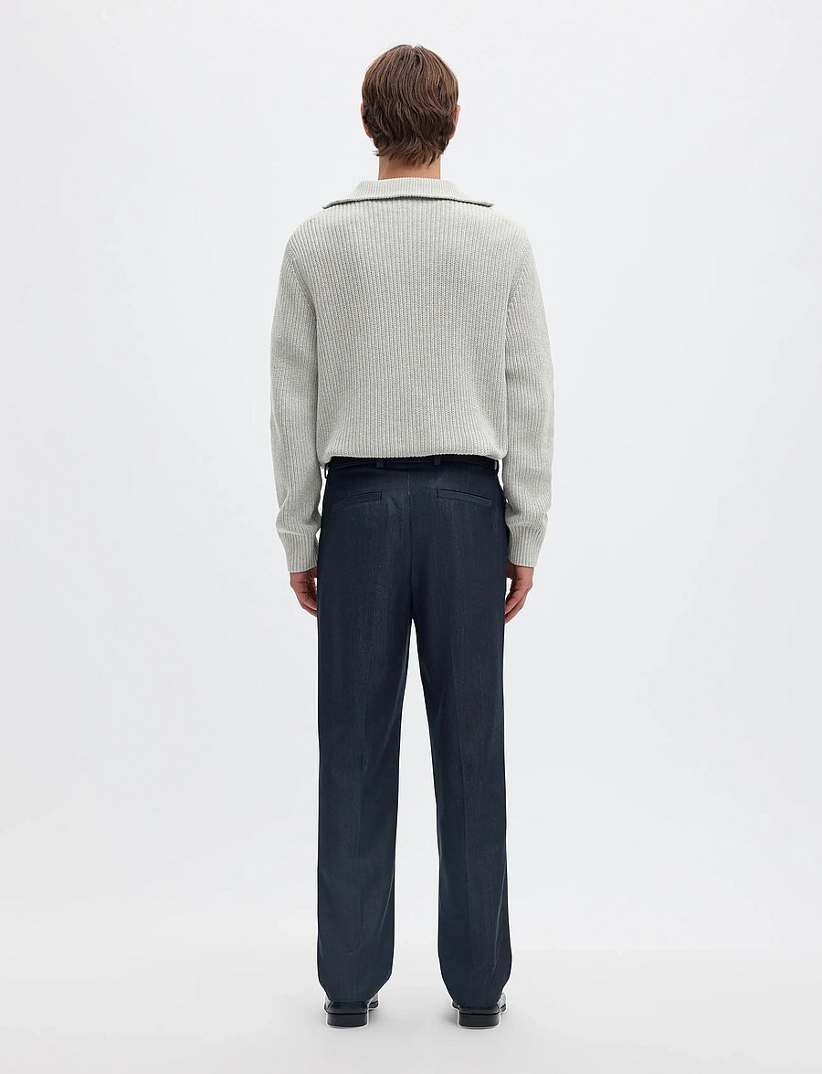 Selected - SLMPIM LS KNIT HALF ZIP CAMP - poolpika lukuga džemprid - light grey melange - 2