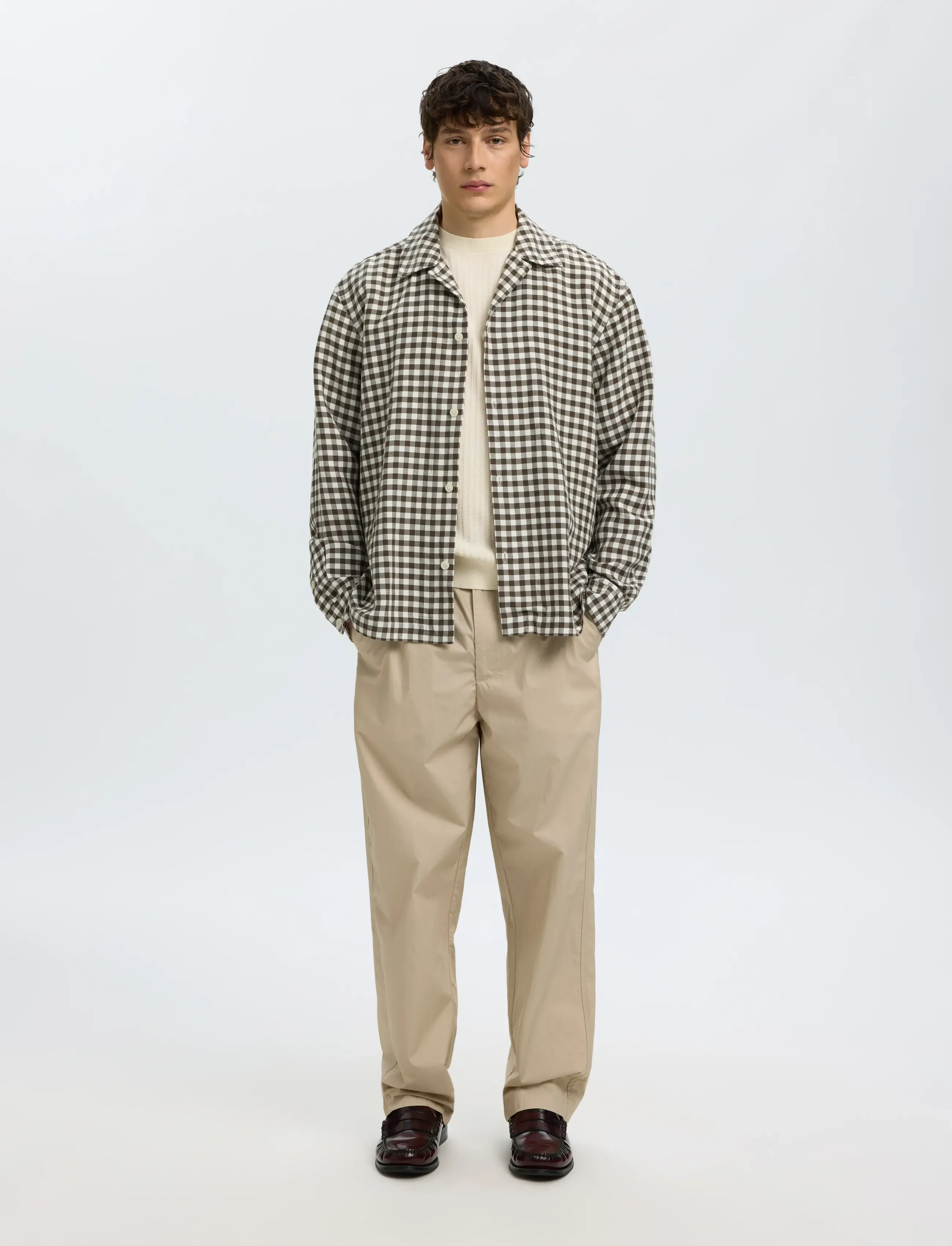 Selected - SLMHENRY SS KNIT STRUCTURE TEE - geburtstagsgeschenke - egret - 5