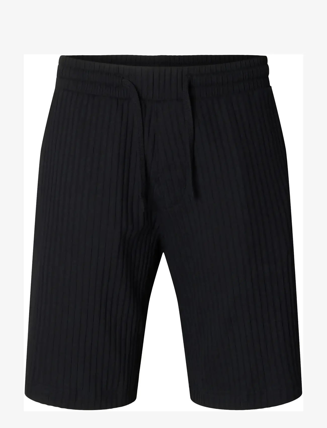 Selected - SLMRELAXSIMON RIBBED SHORTS - sweatshorts - black - 1